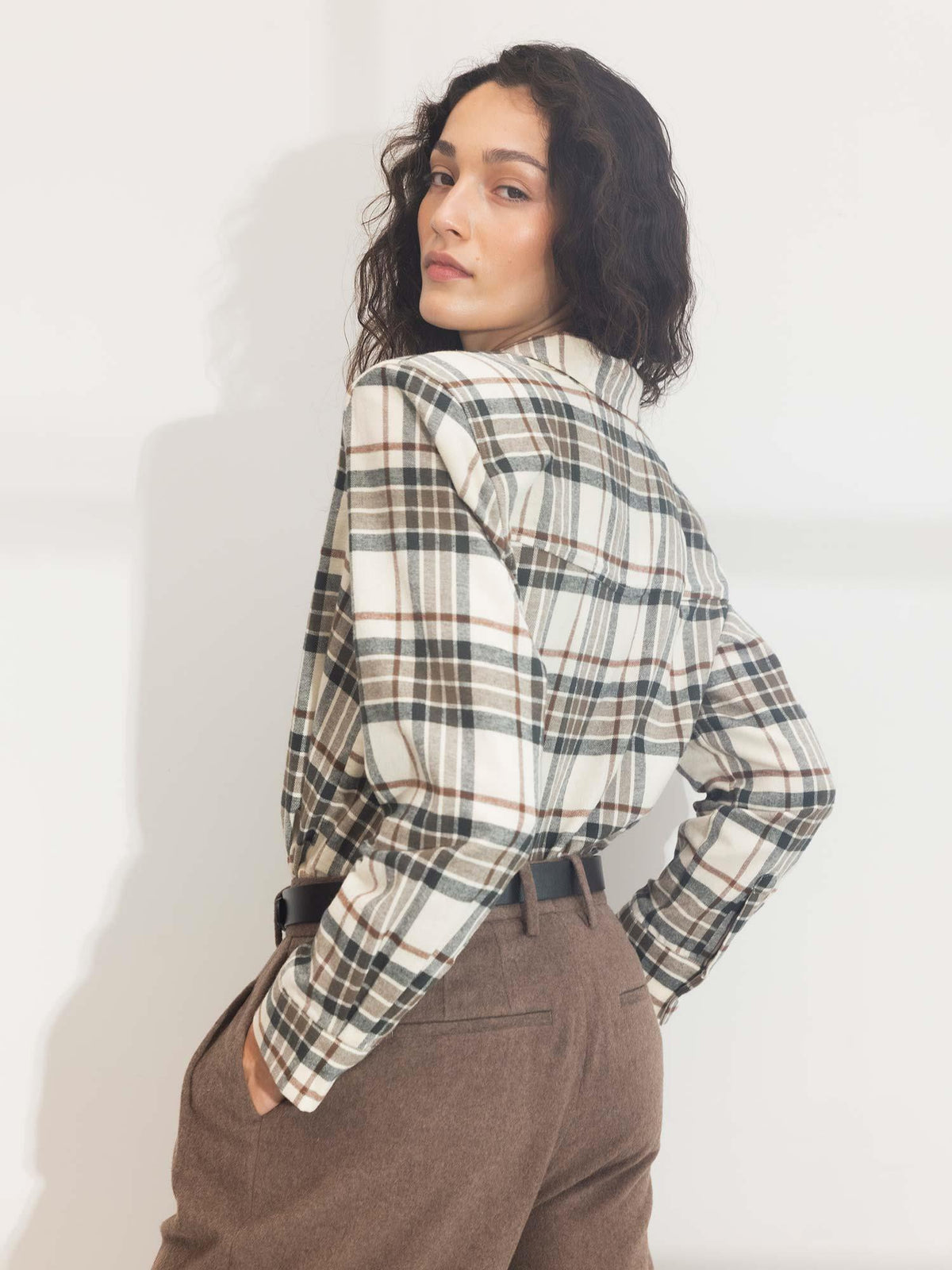 Joan Flannel Shirt - Green Check
