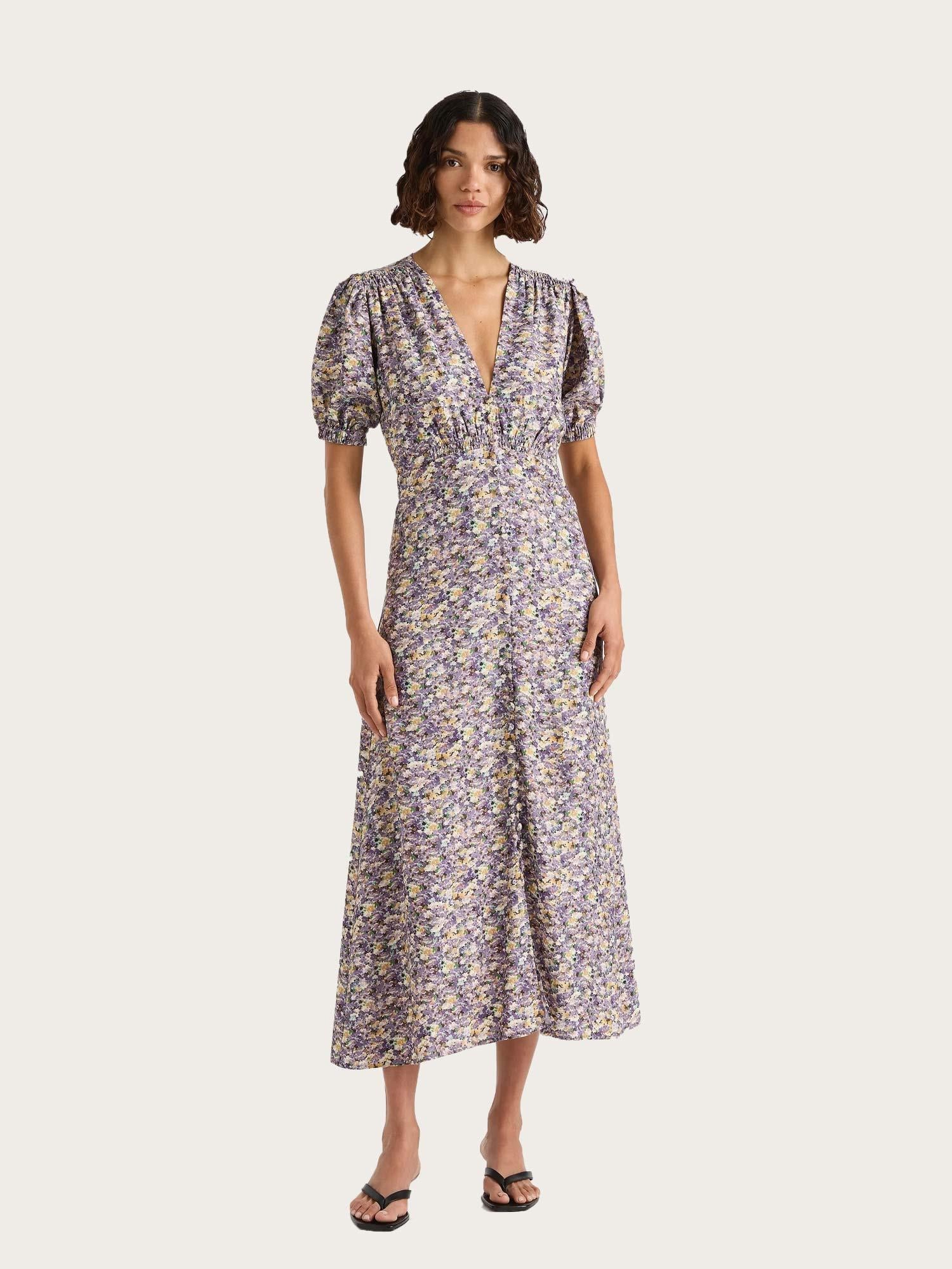 Bellavista Midi Dress - Valerie Floral Purple