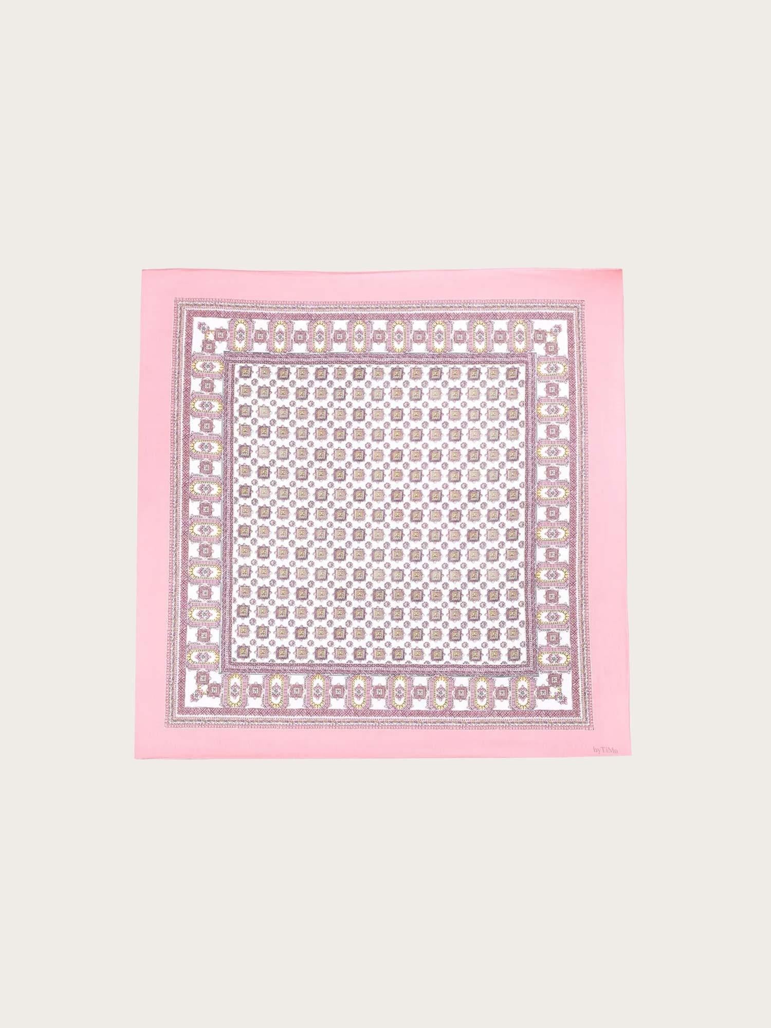 Silk Scarf 60 x 60 - Blush Paisley