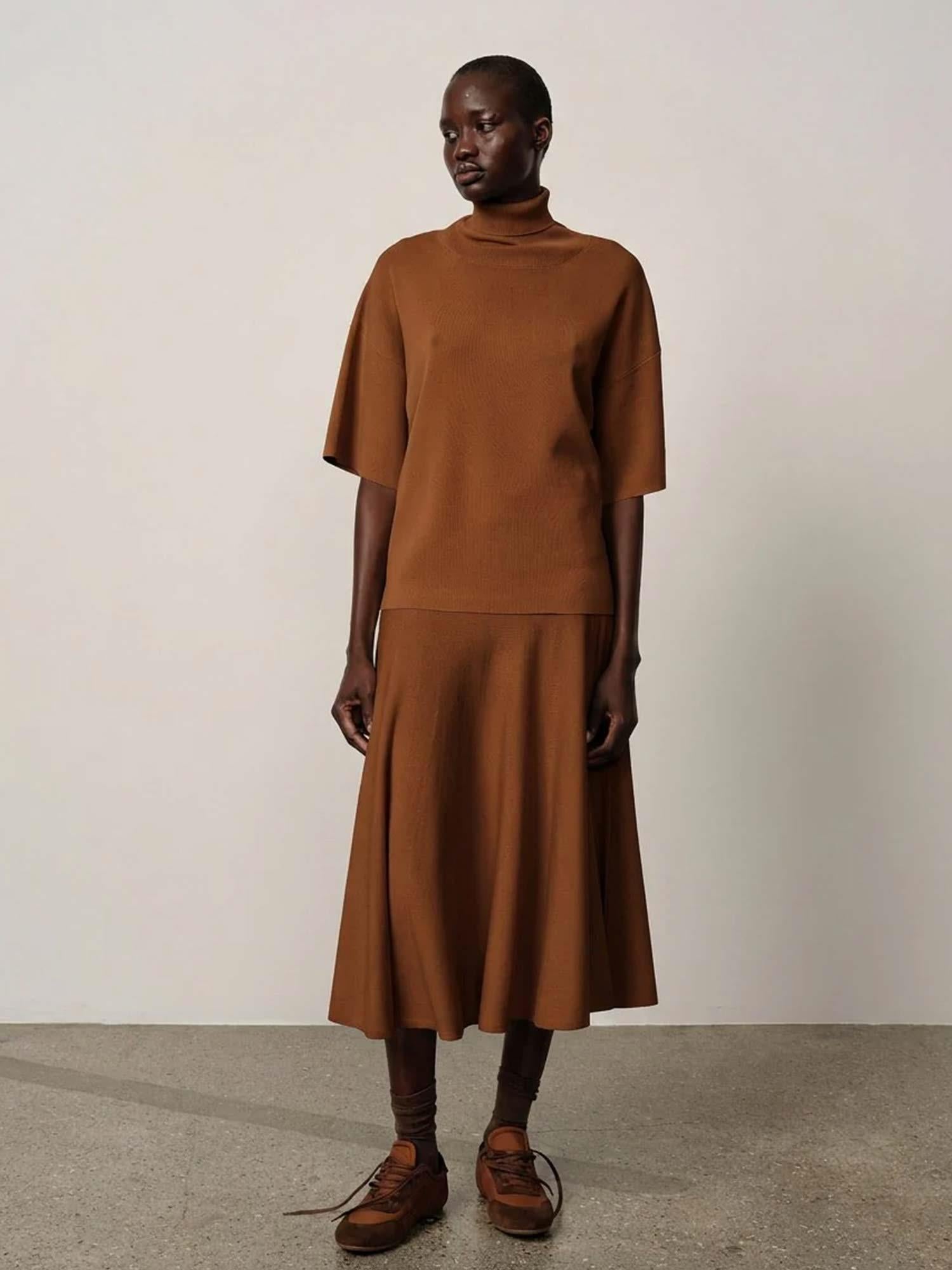 Brittany Knit Blouse - Tan