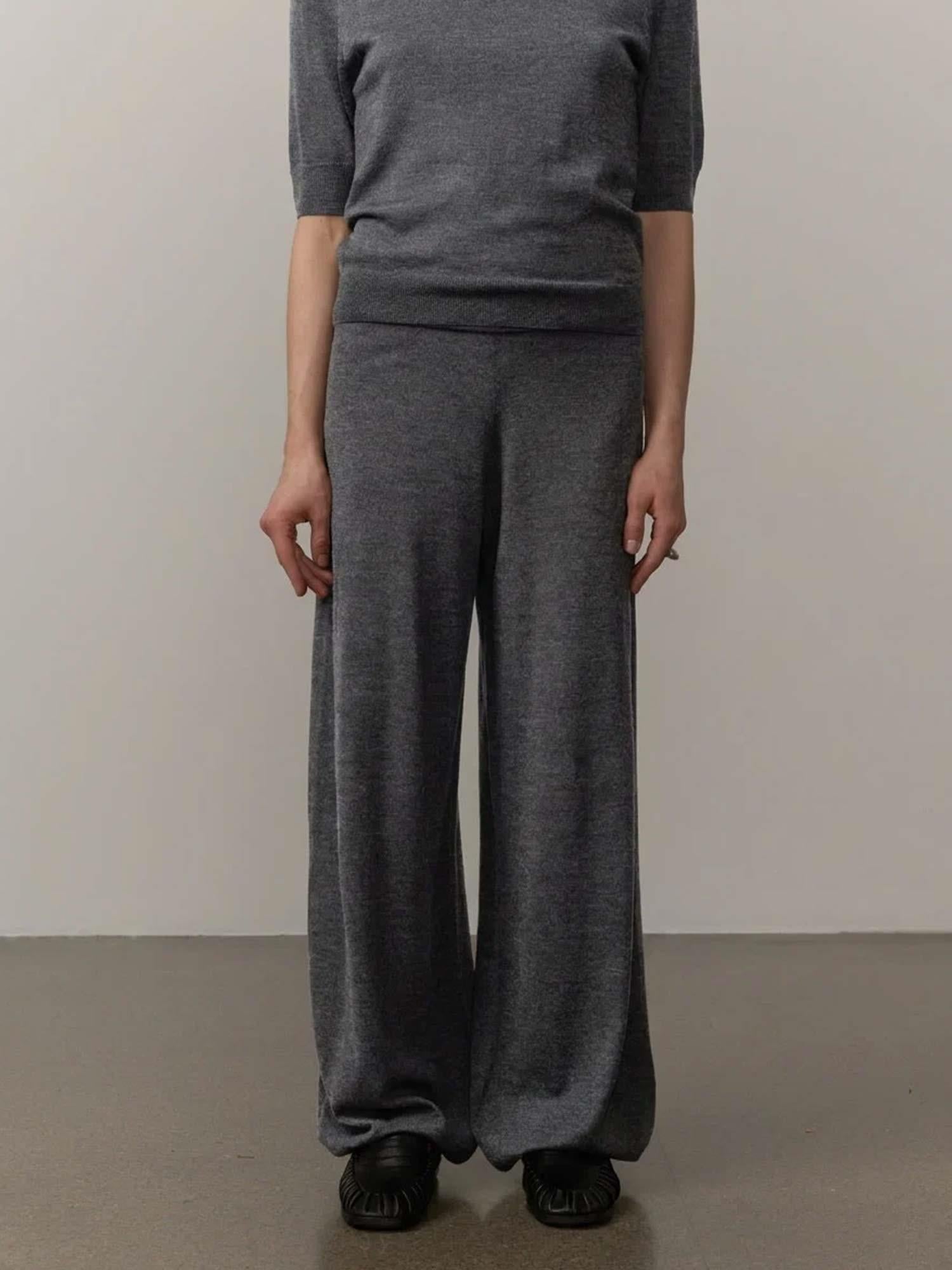 Clark Knit Mid Waist Pants - Dark Grey