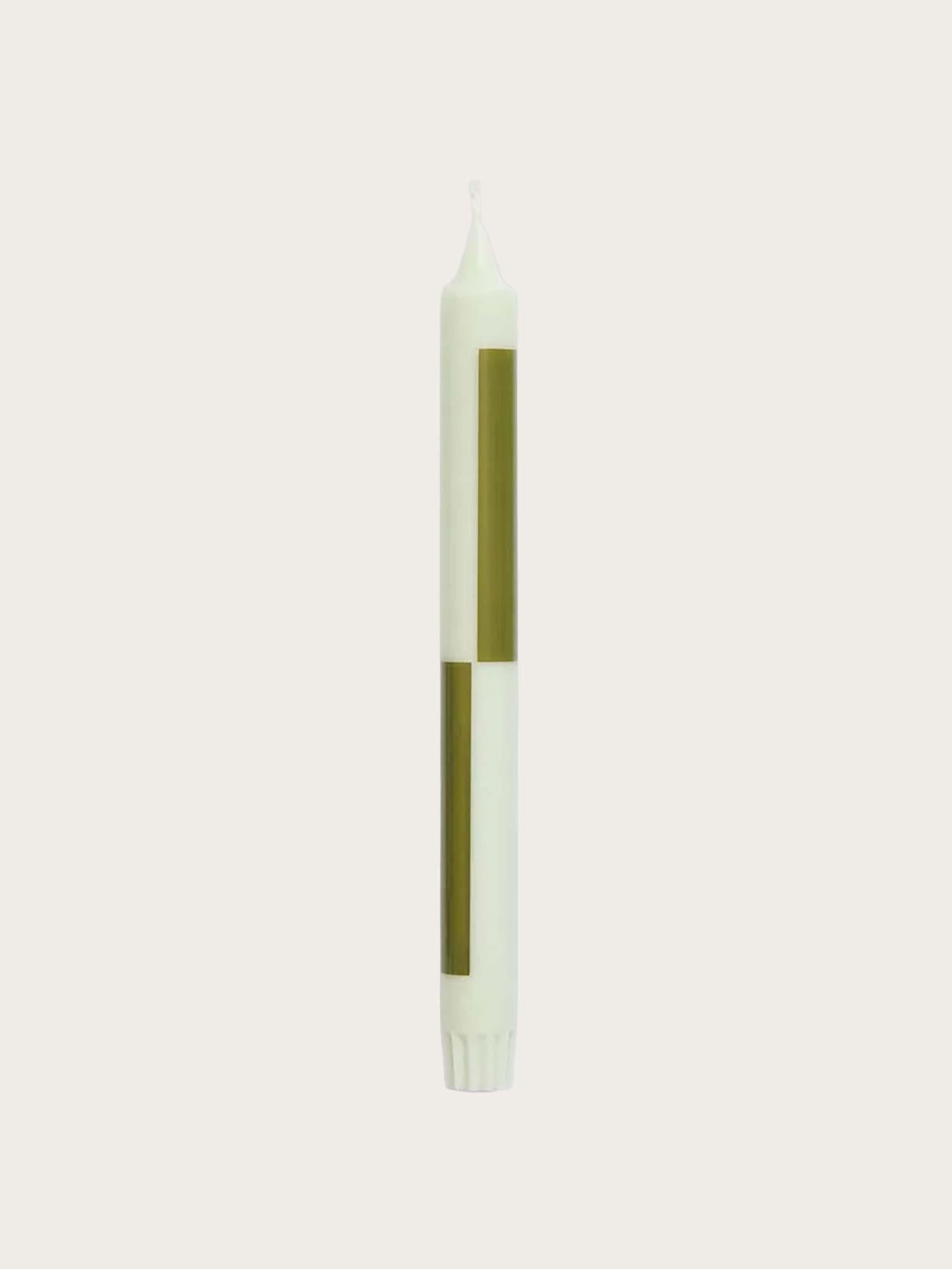 Pattern Candle - Light Green and Army Green