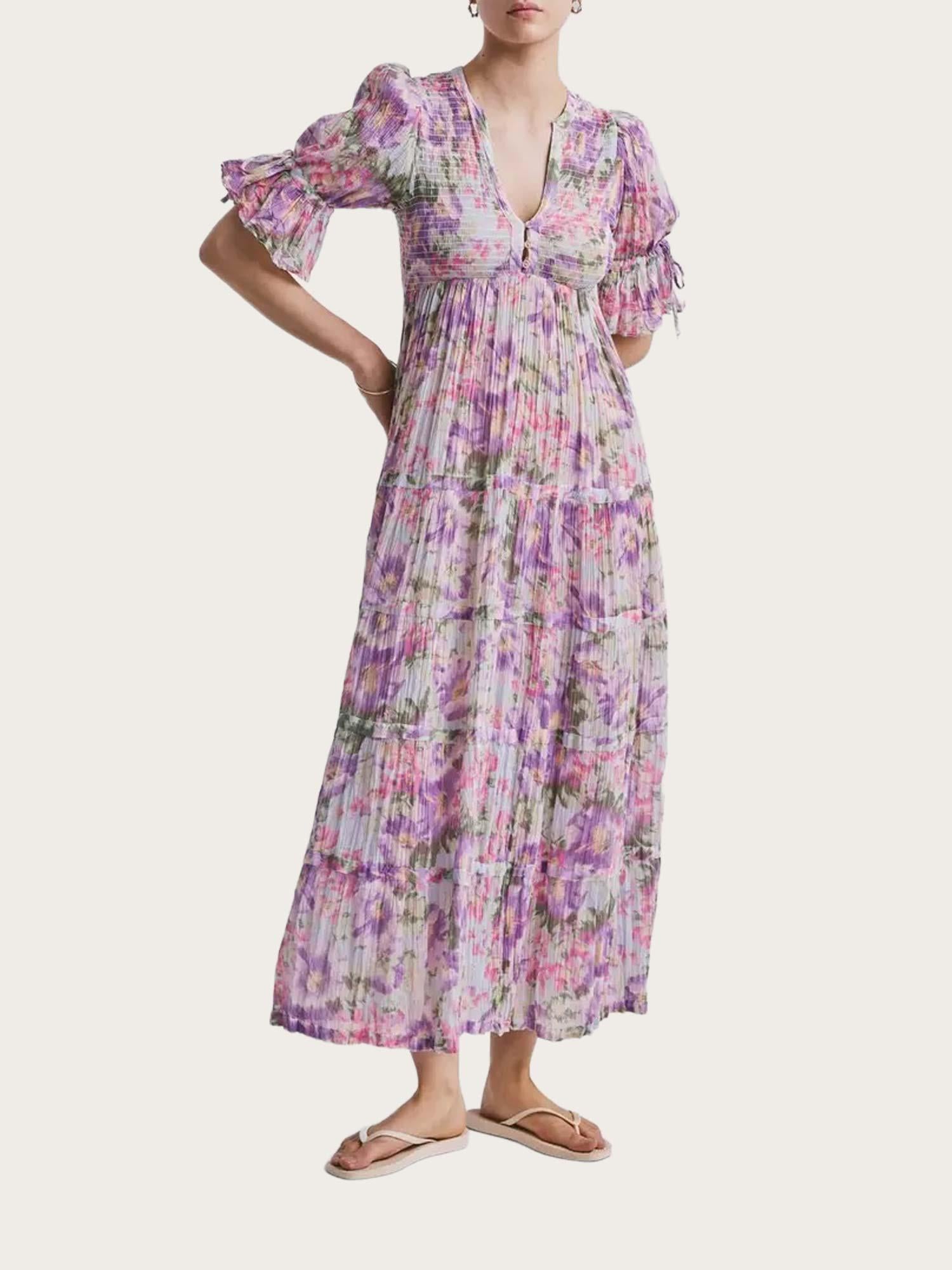 Bohemian Relaxed Dress - Brushed Flowers