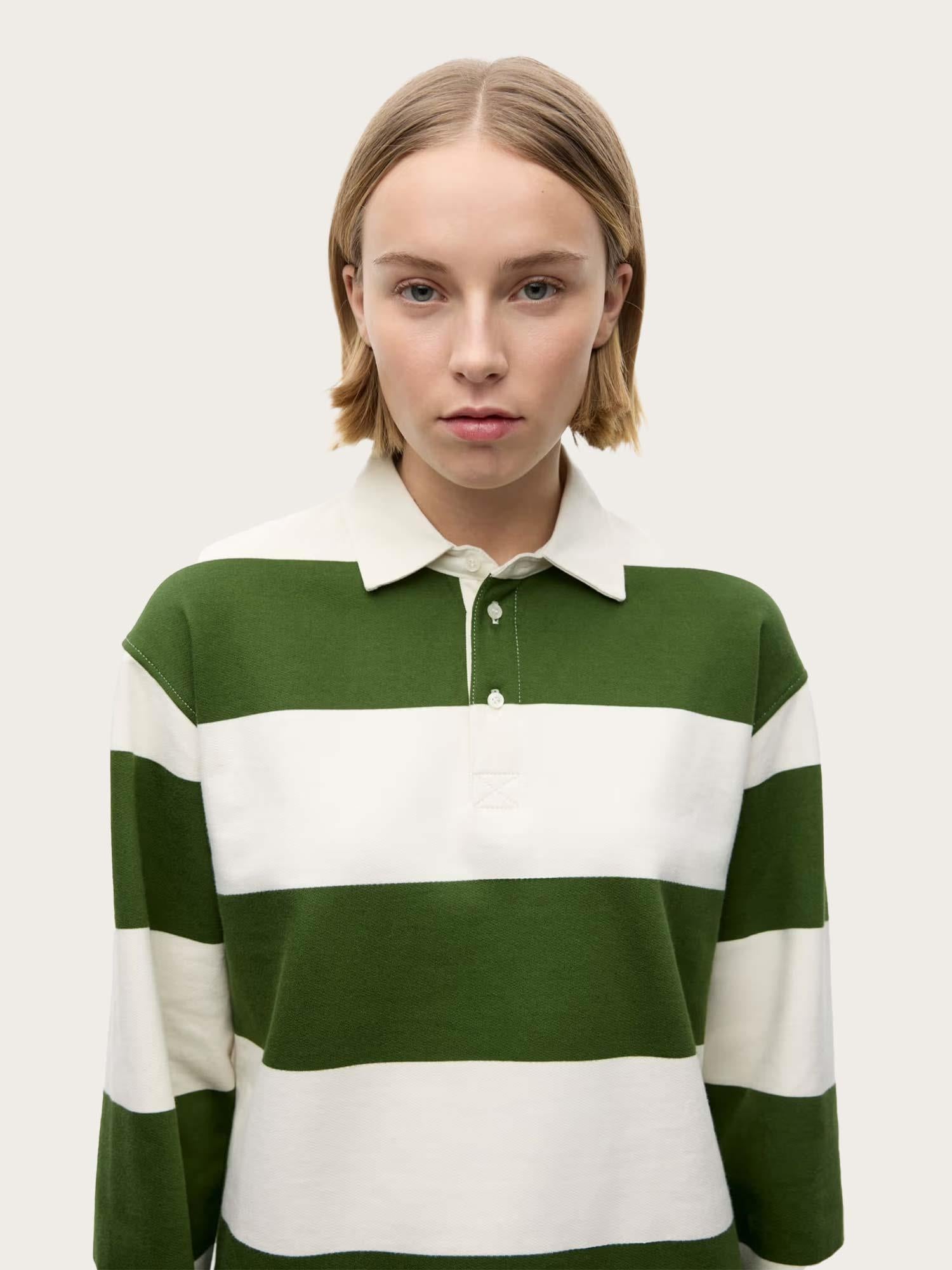 Entour ls Polo st - Chive Gardenia Stripe