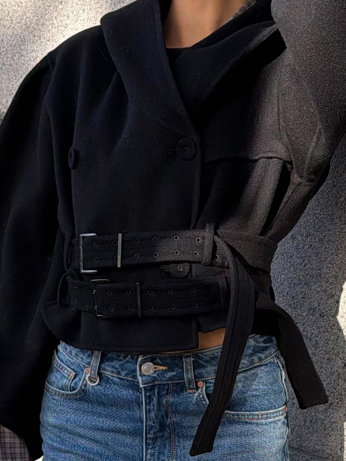 Splittable Wool Hooded Jacket - Black