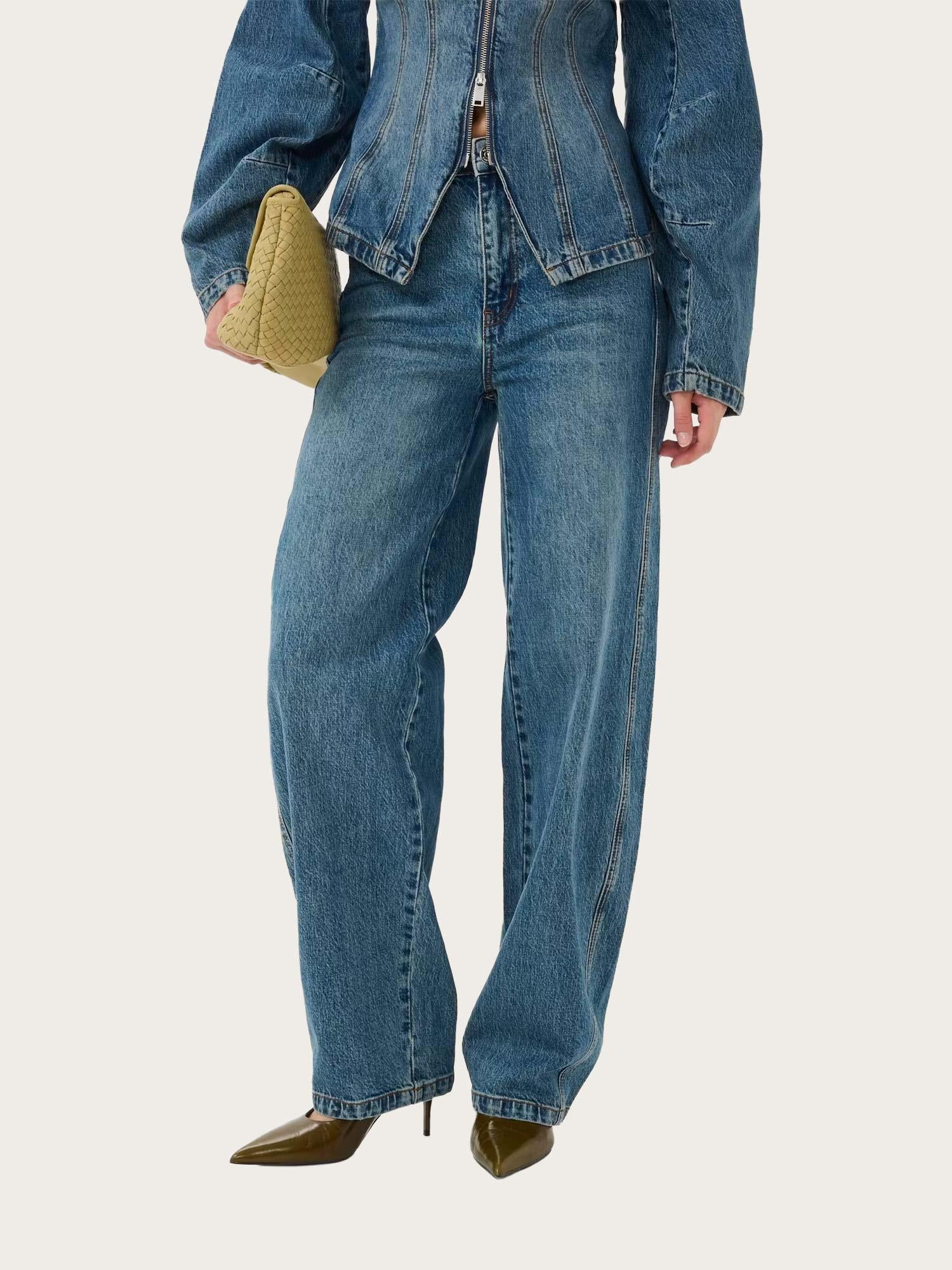 Melu HW Barrel Jeans - Classic Mid Blue
