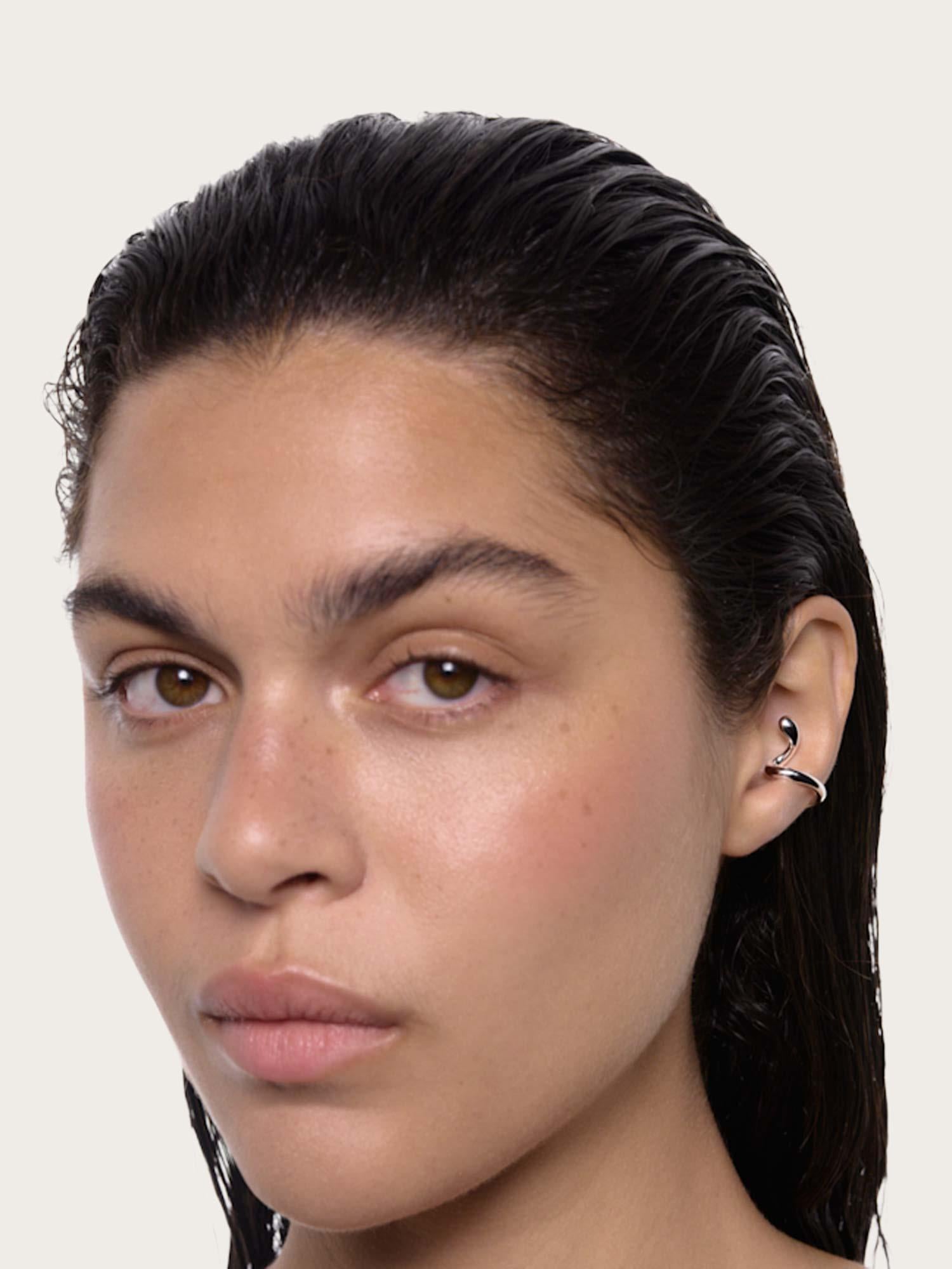 Coil Whirl Ear Cuff Left - Silver