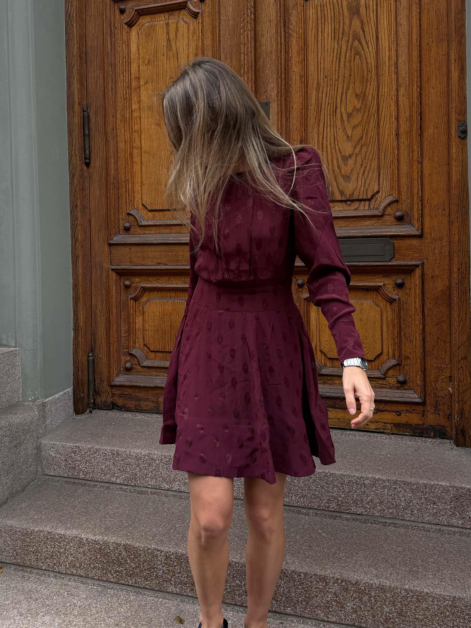 Viskose Mini Dress - Burgundy