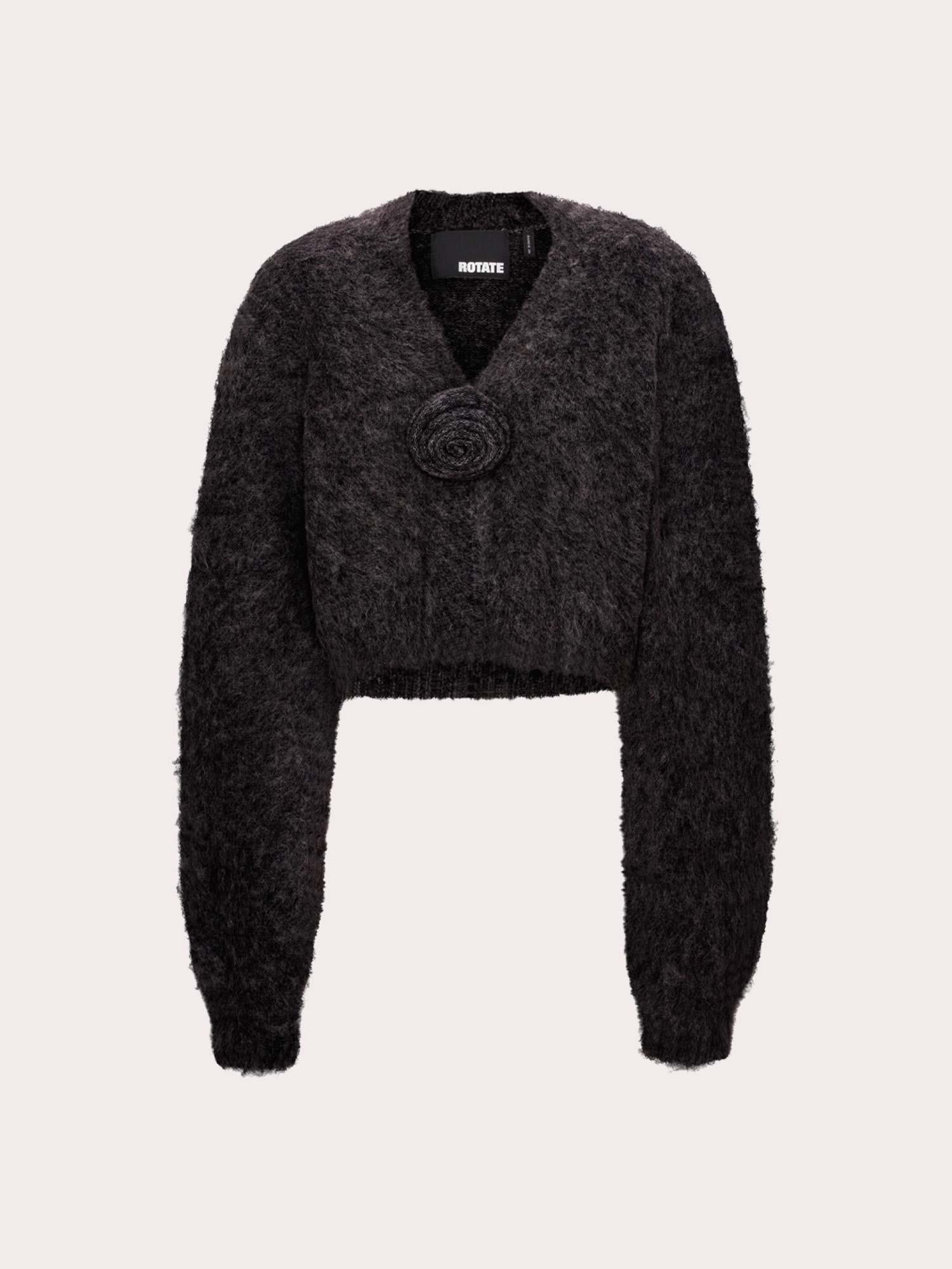 Knit Cropped Cardigan - Black