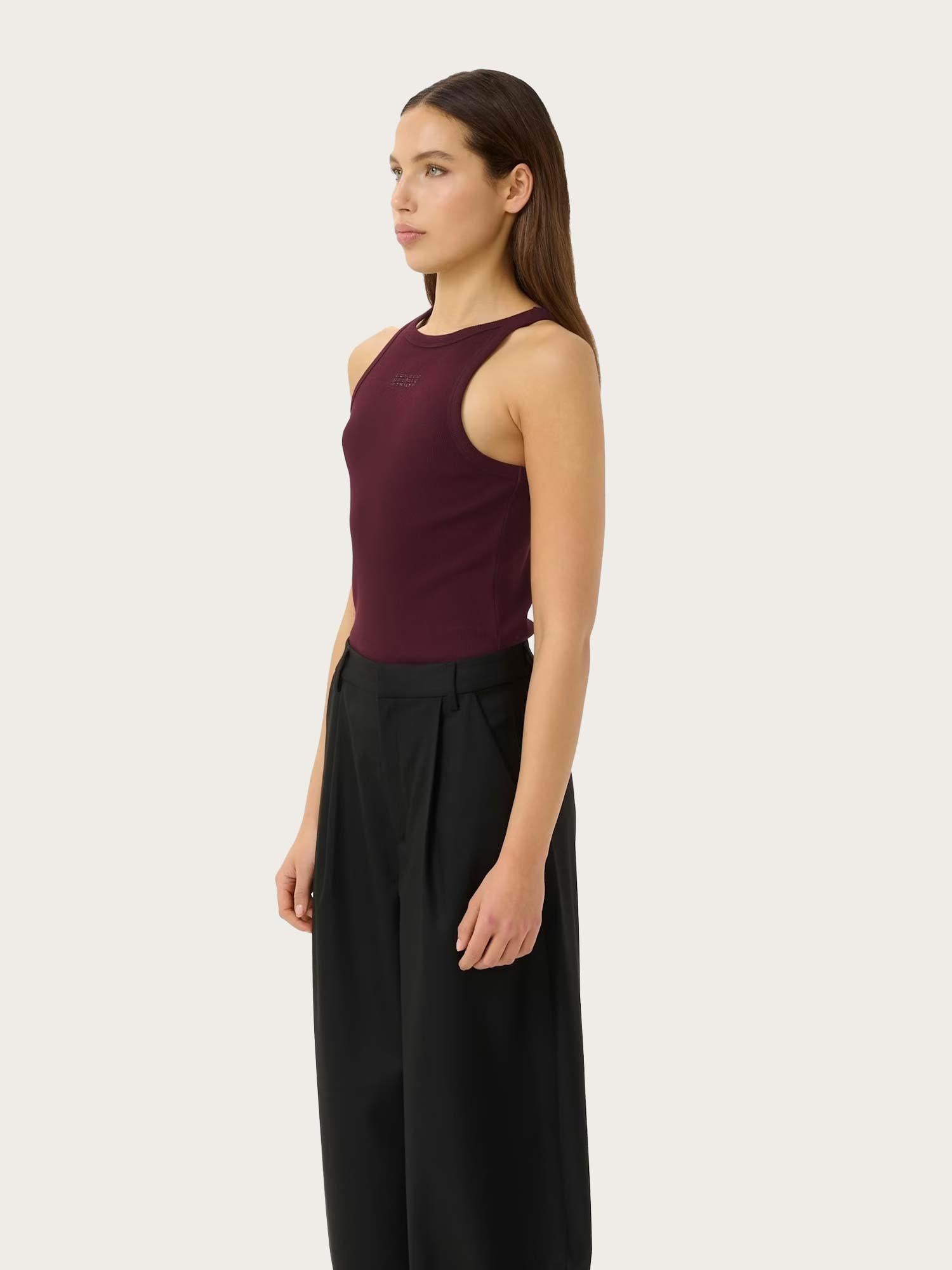 Drew Rhinestone Logo Tank - Aronia