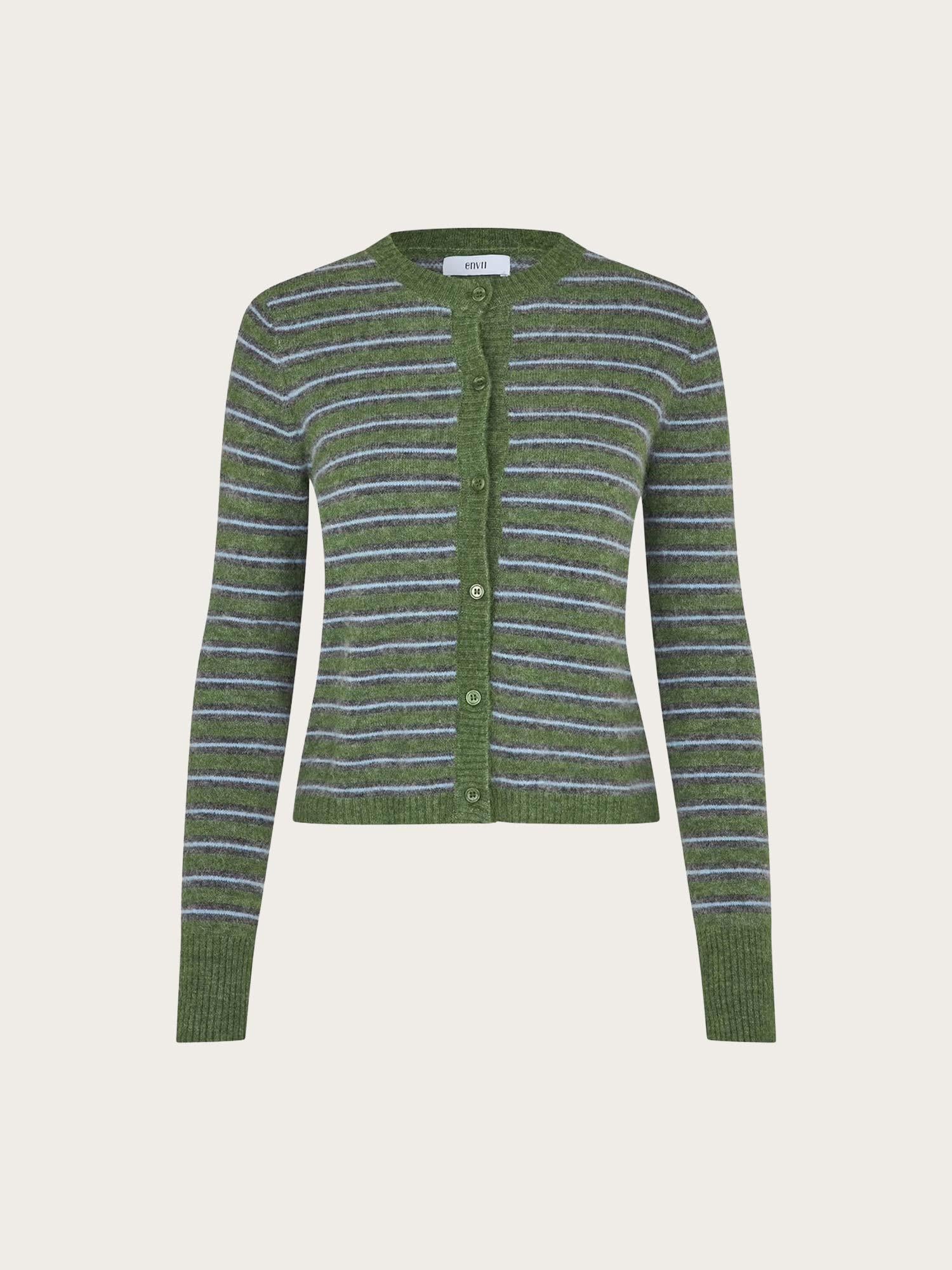 Enada ls Cardigan st - Chive Stripe