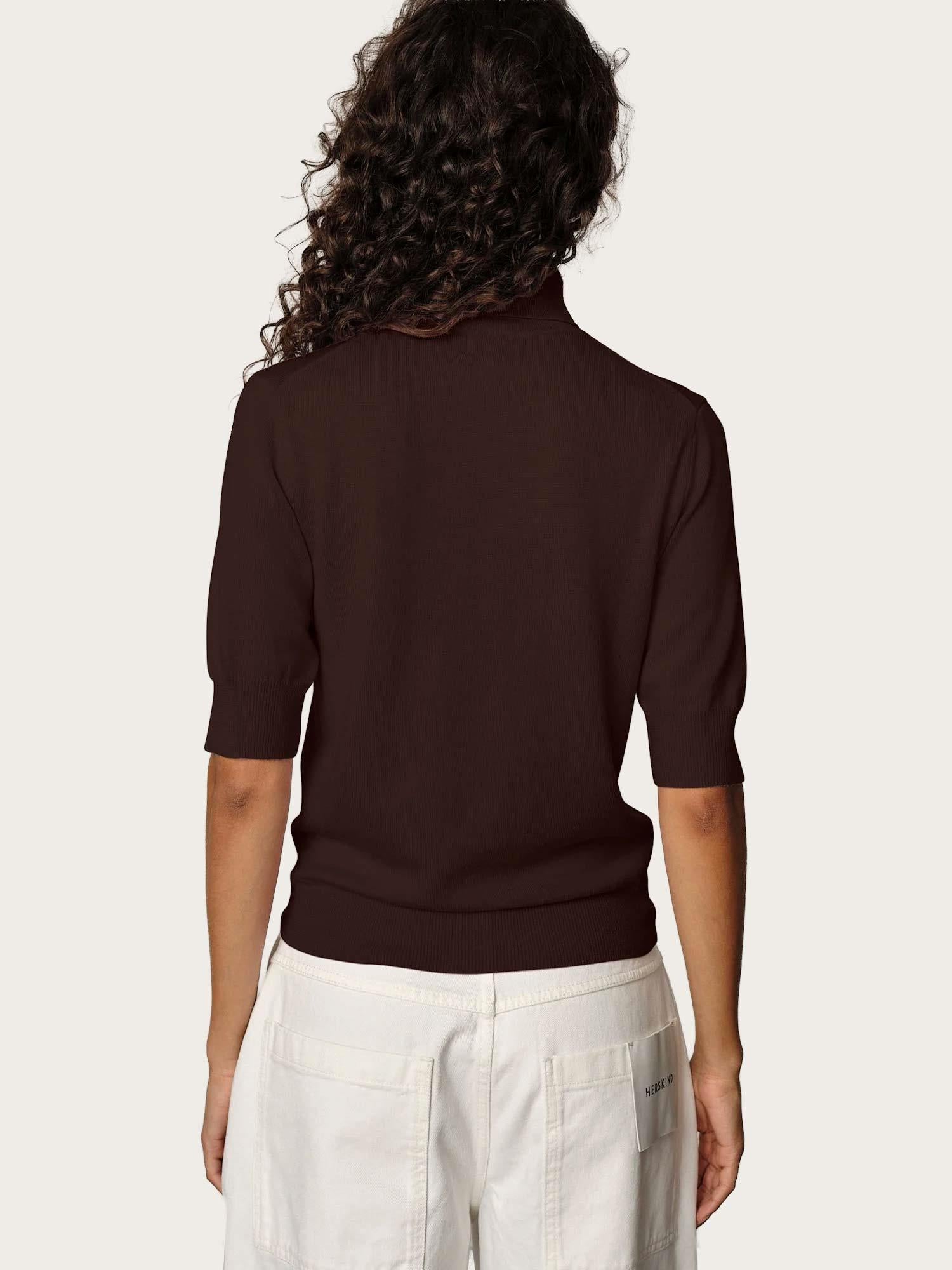 Perry Knit Blouse - Mahogany
