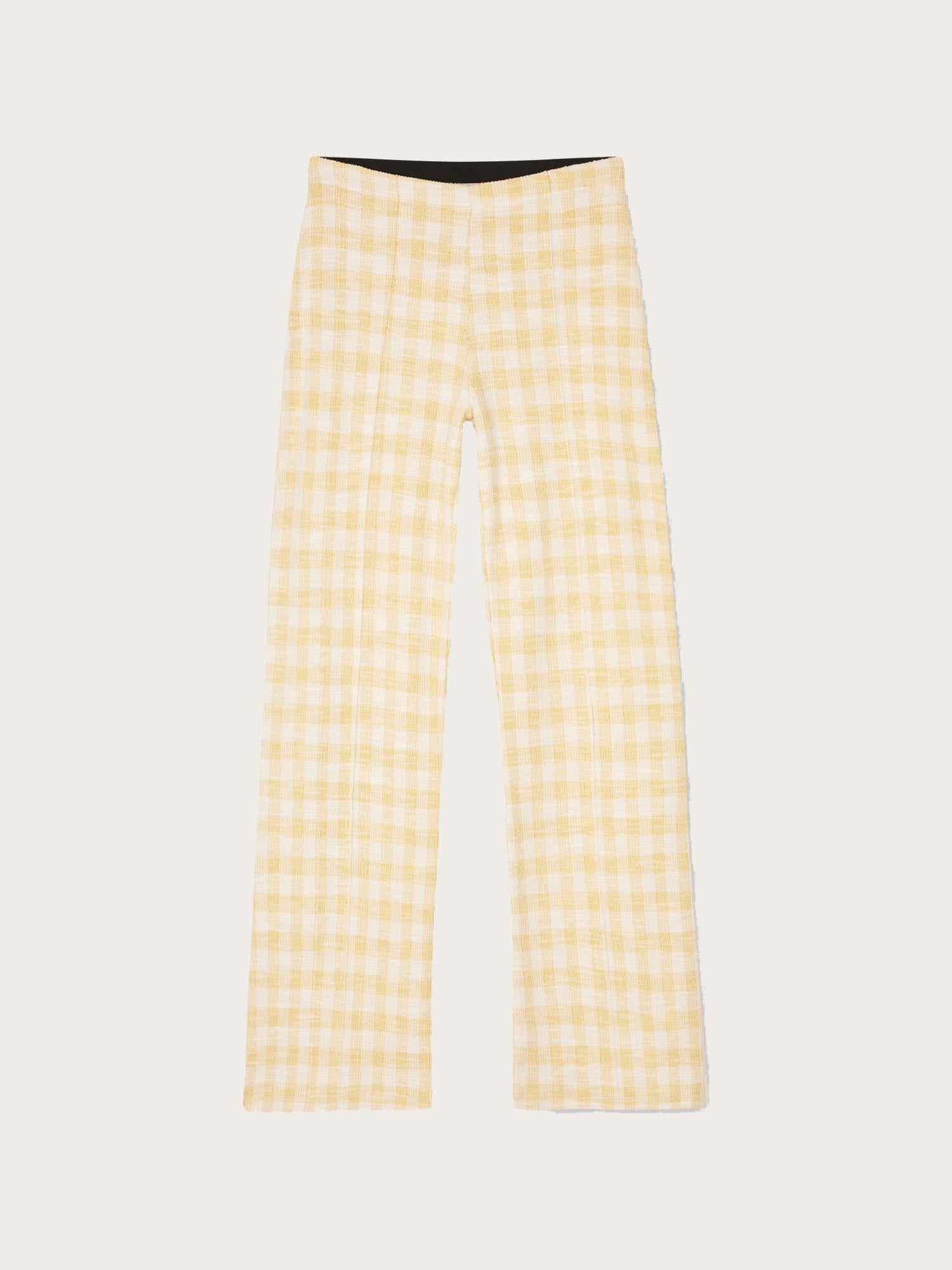 Boucle Jersey Pirla Pants - Misted Yellow/White Alyss