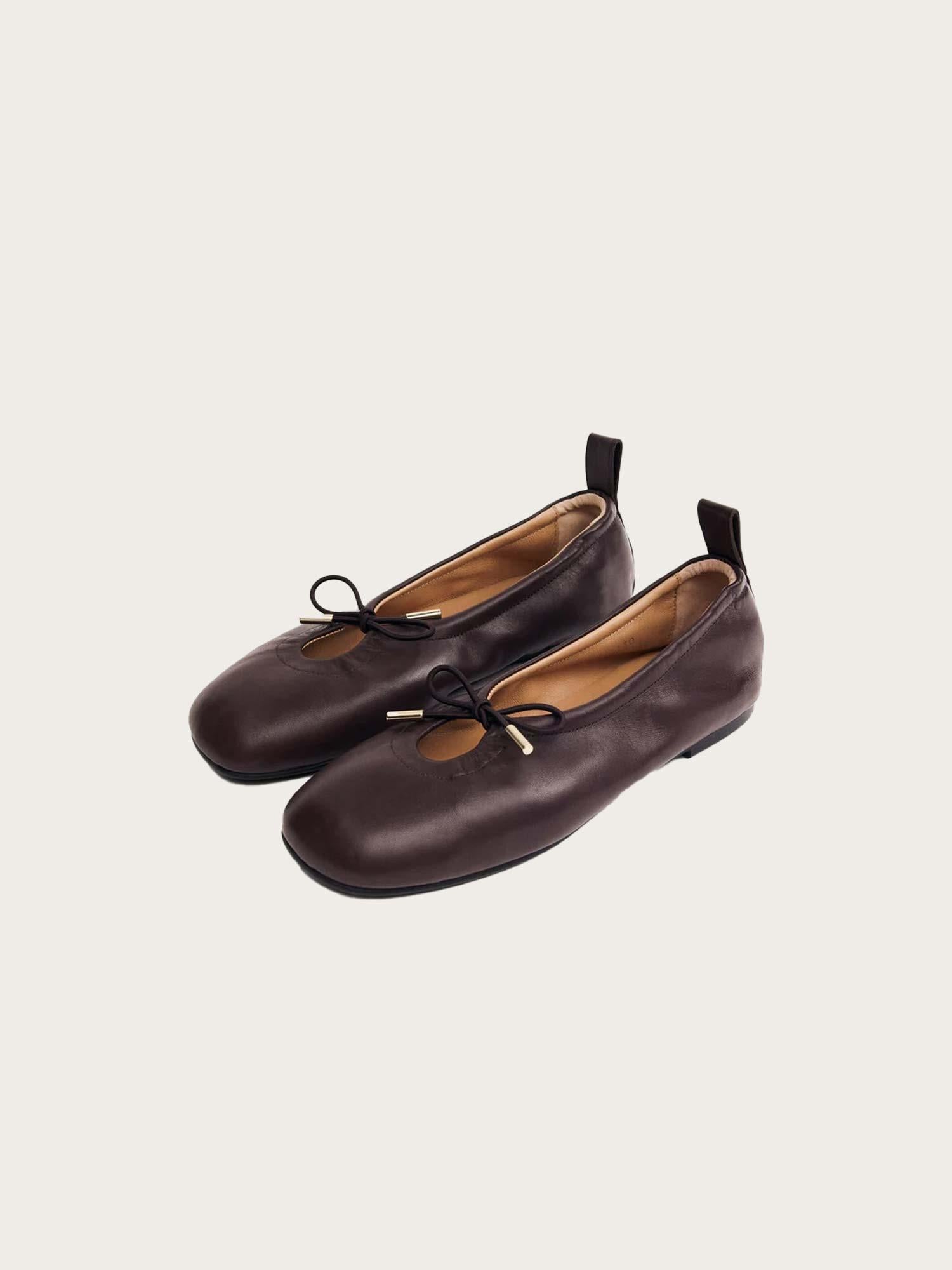 Rosalind Brown Leather Ballet Flats