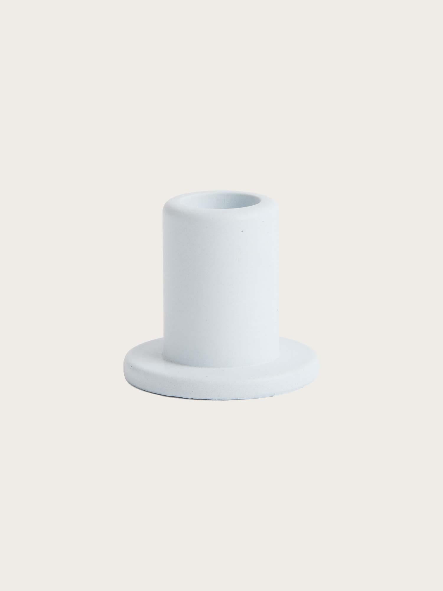 Tube Candleholder Concrete-Small - Light Blue