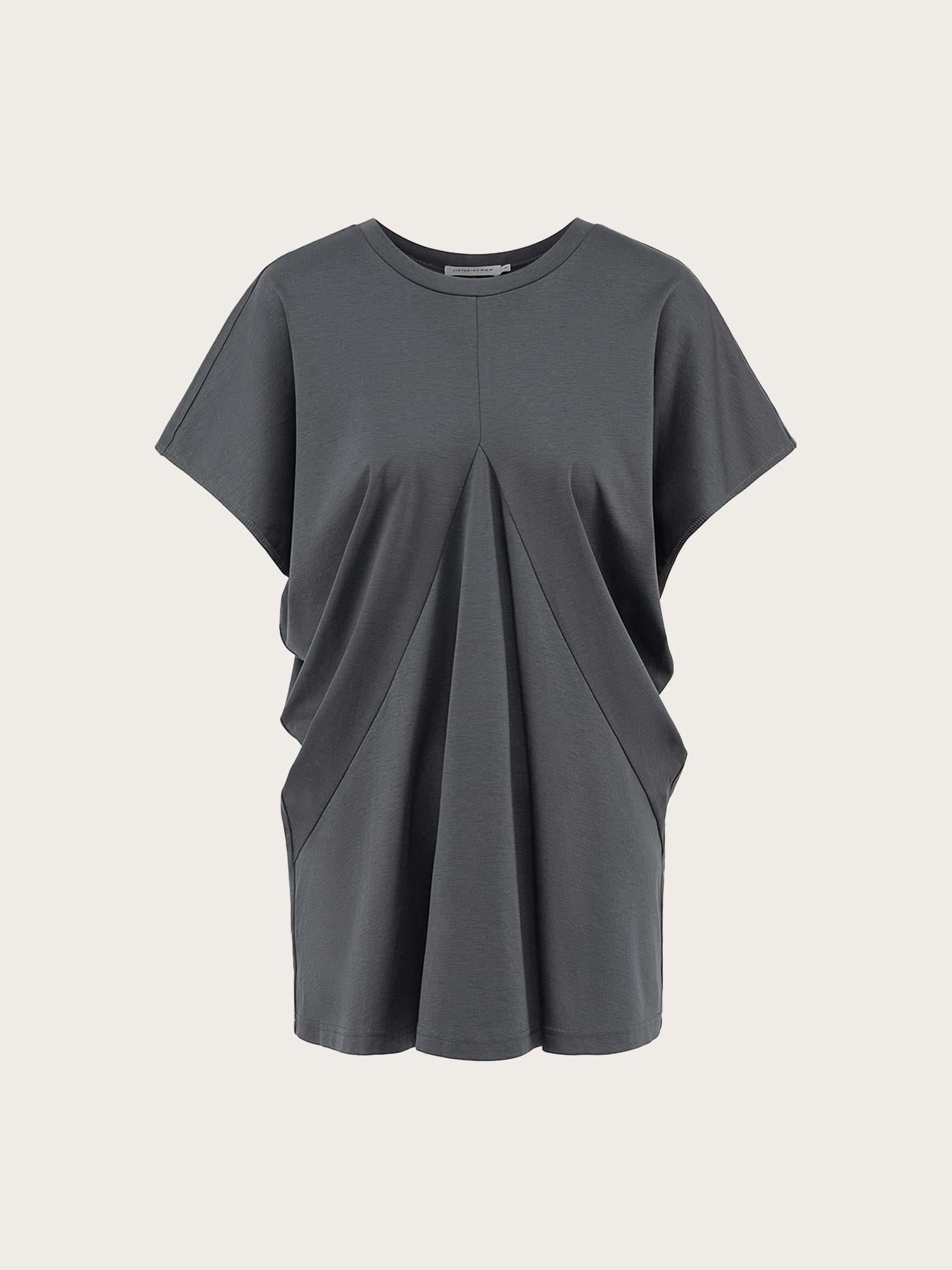 Lou Draped Jersey Top - Grey