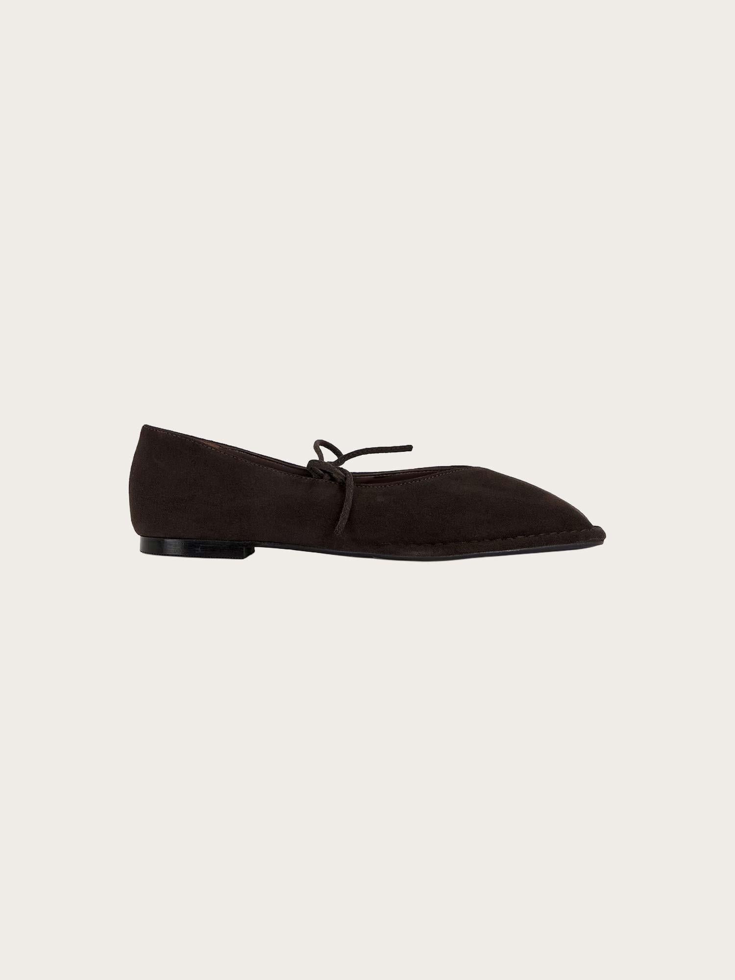 Sway Suede Coffee Brown Leather Ballet Flats
