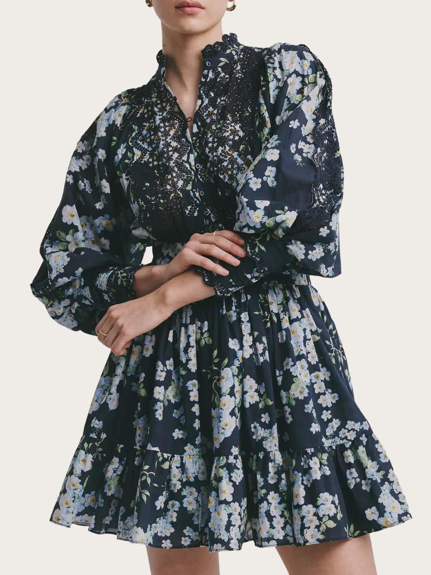 Cotton Slub Mini Dress - Cherry Blossom