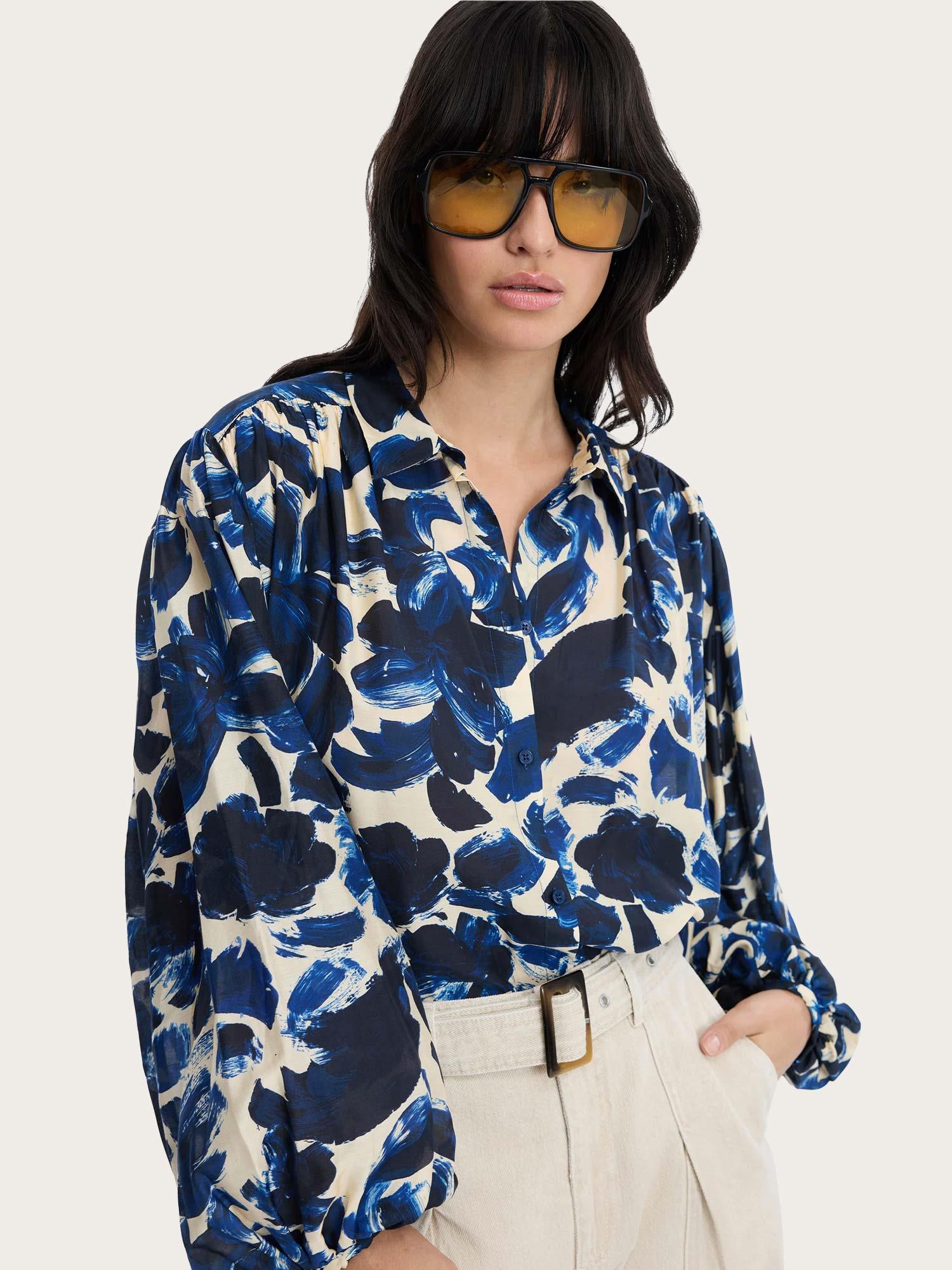 Lynx Blouse - Print Indigo
