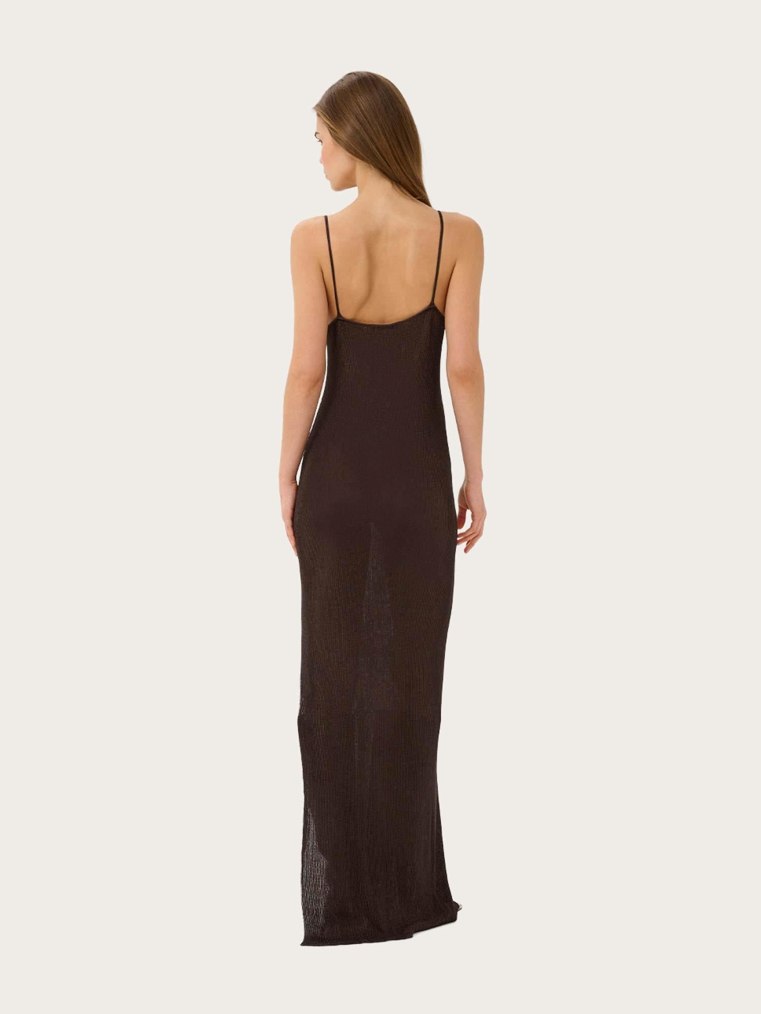 Silvi Singlet Dress - Deep Brown Metallic
