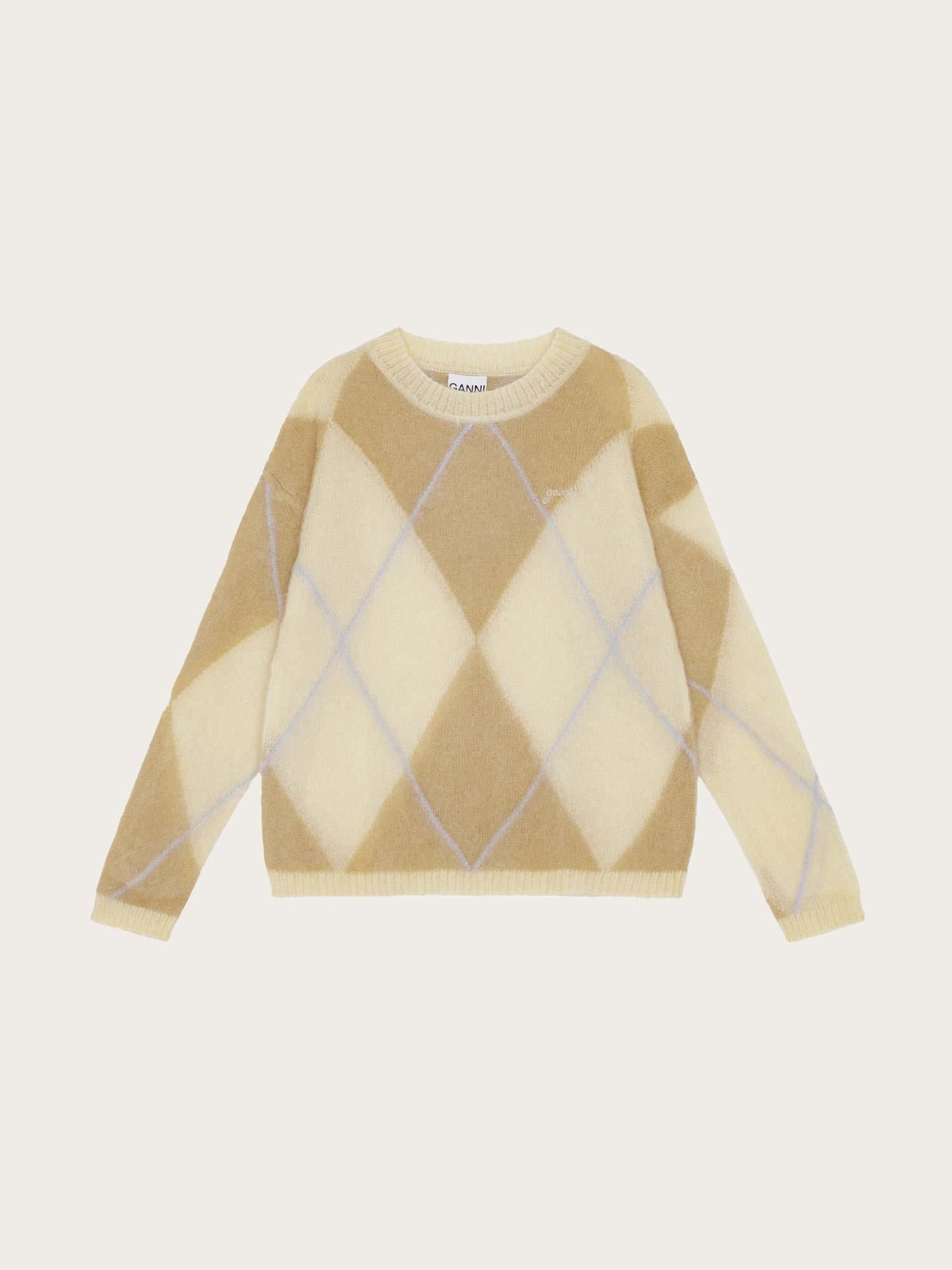 K2246 Light Mohair O-Neck Pullover - Multicolor