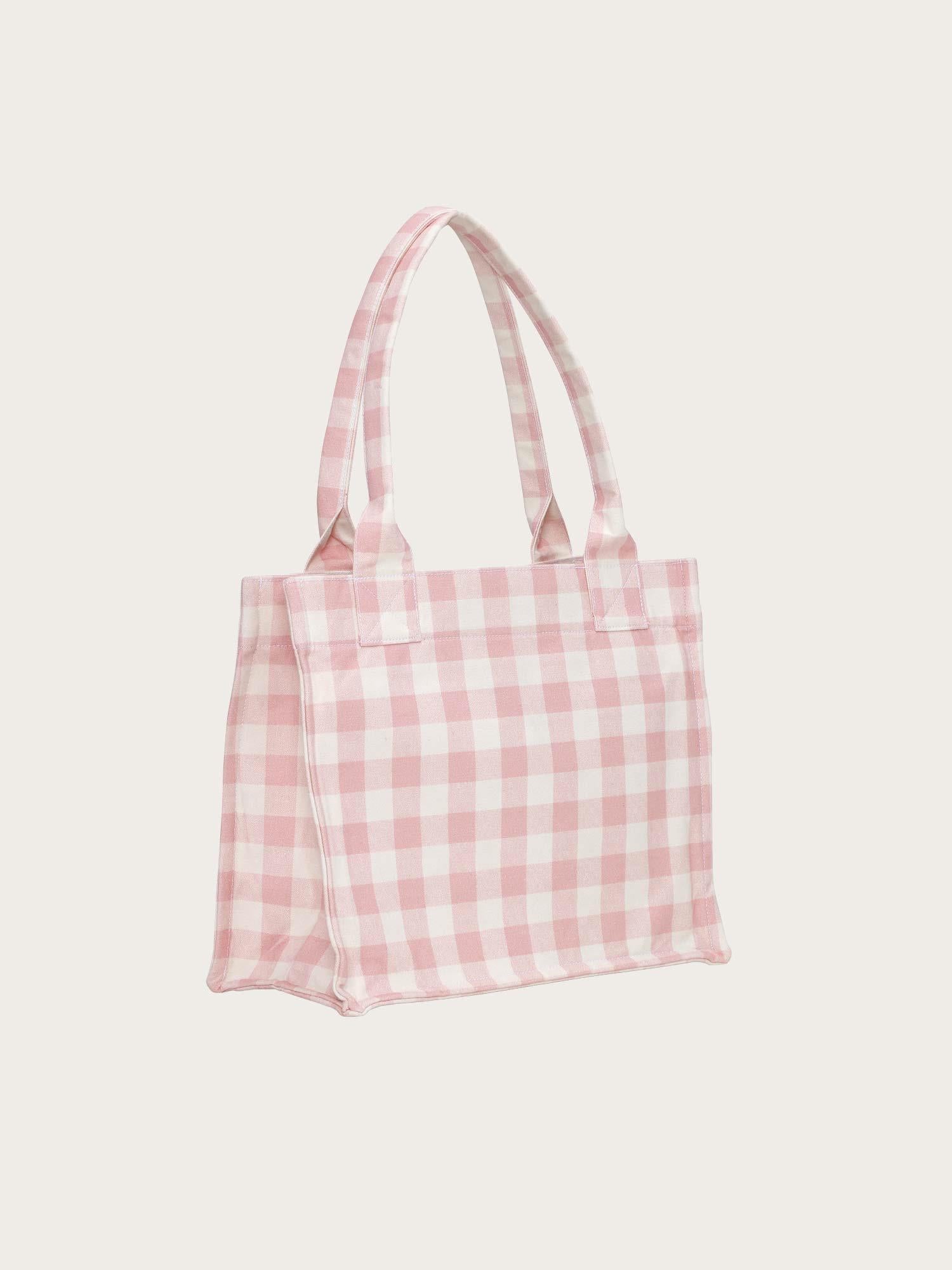 A6893 Large Easy Shopper Pocket Vichy - Bleached Mauve