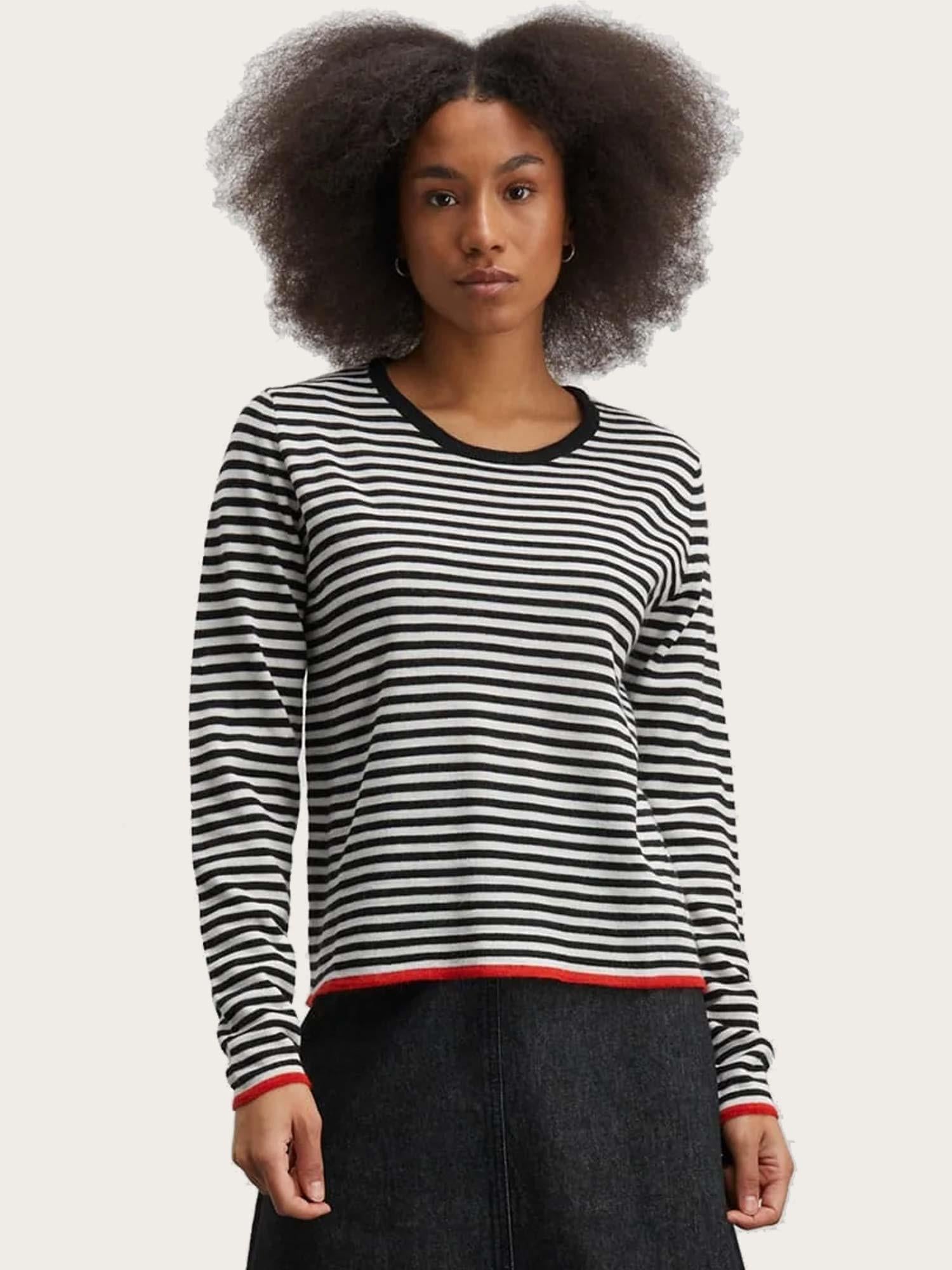 One Stripe Ellis Knit - Black/Ecru