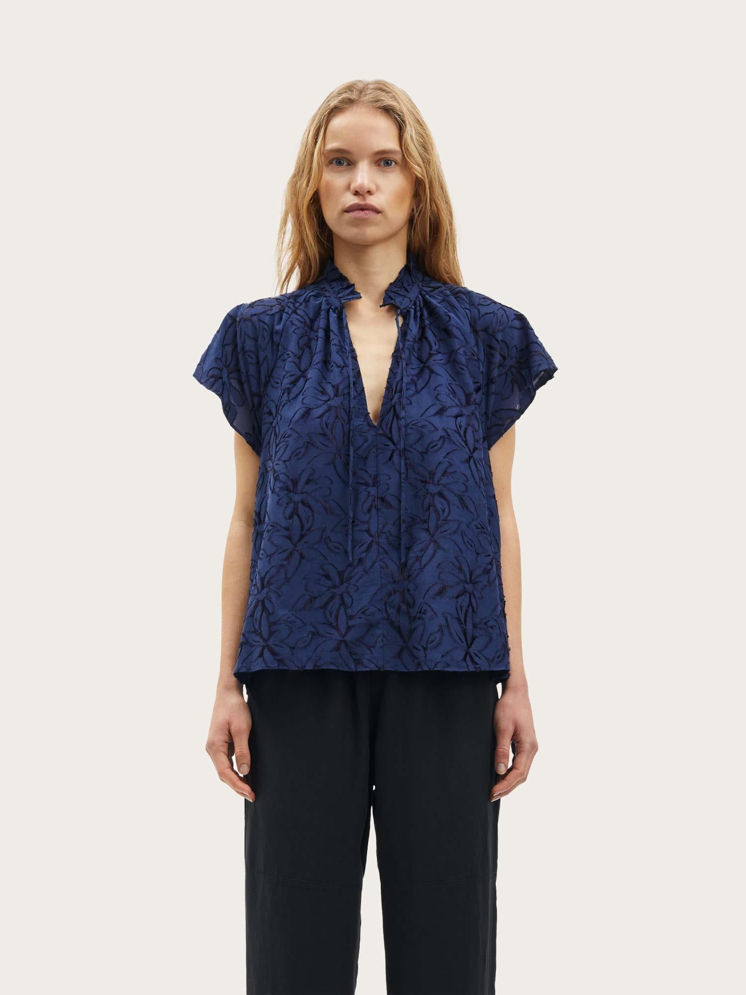 Sakarookh Blouse - Pageant Blue