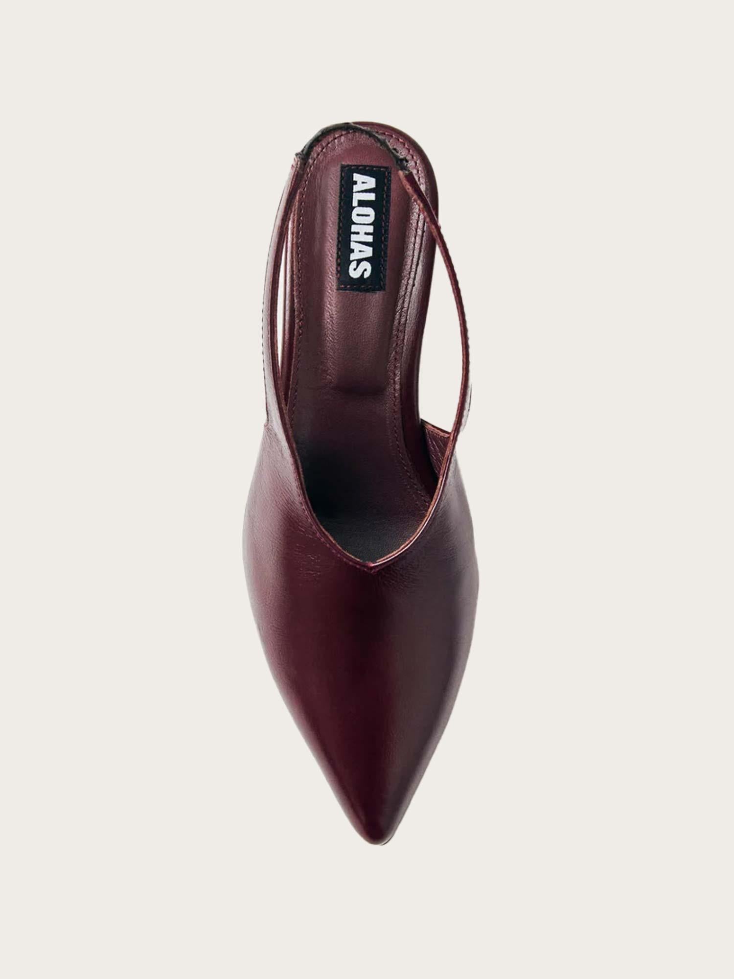 Eros Burgundy Leather Mules