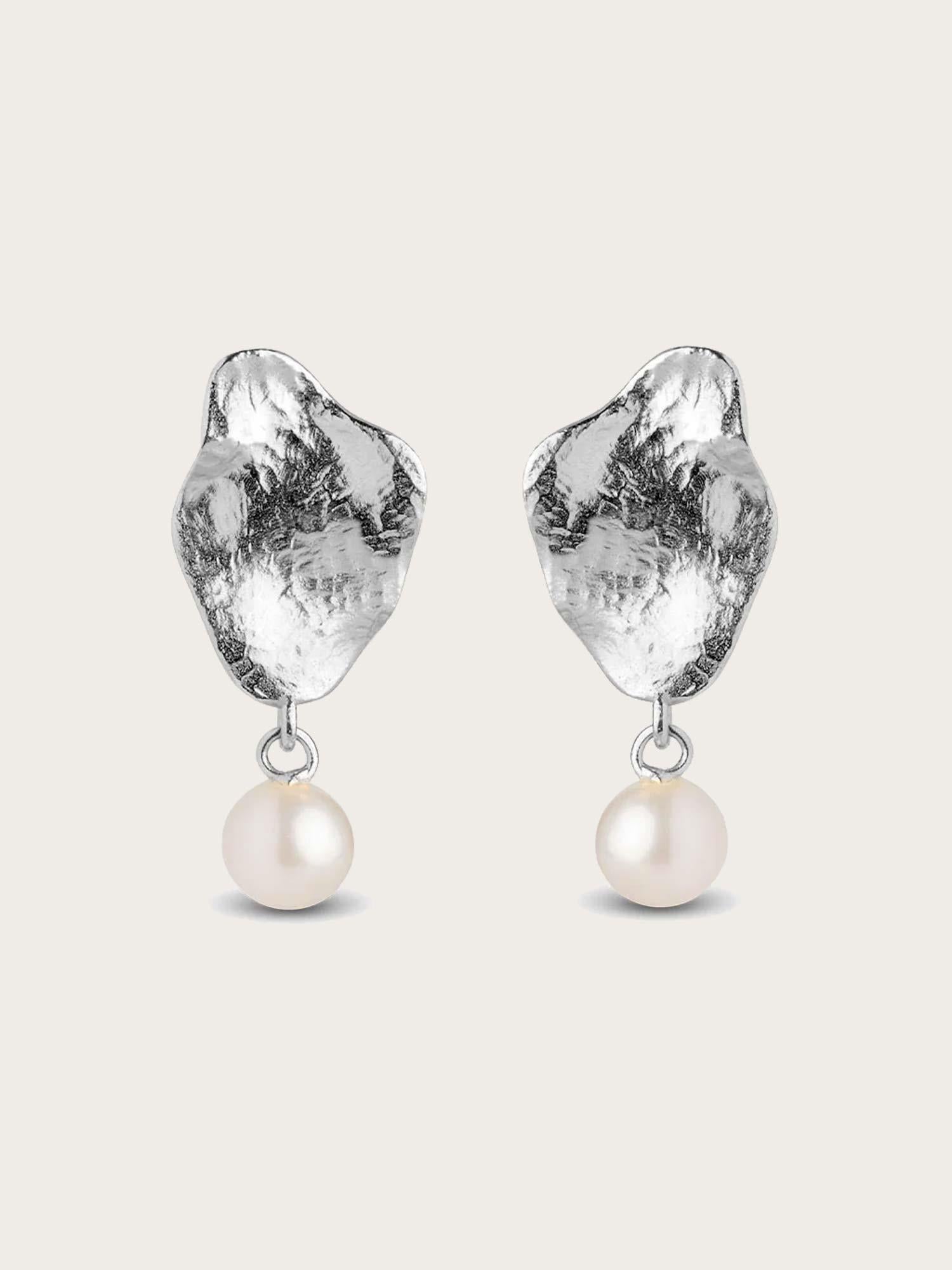 Earring Caia Small - Silver/Pearl