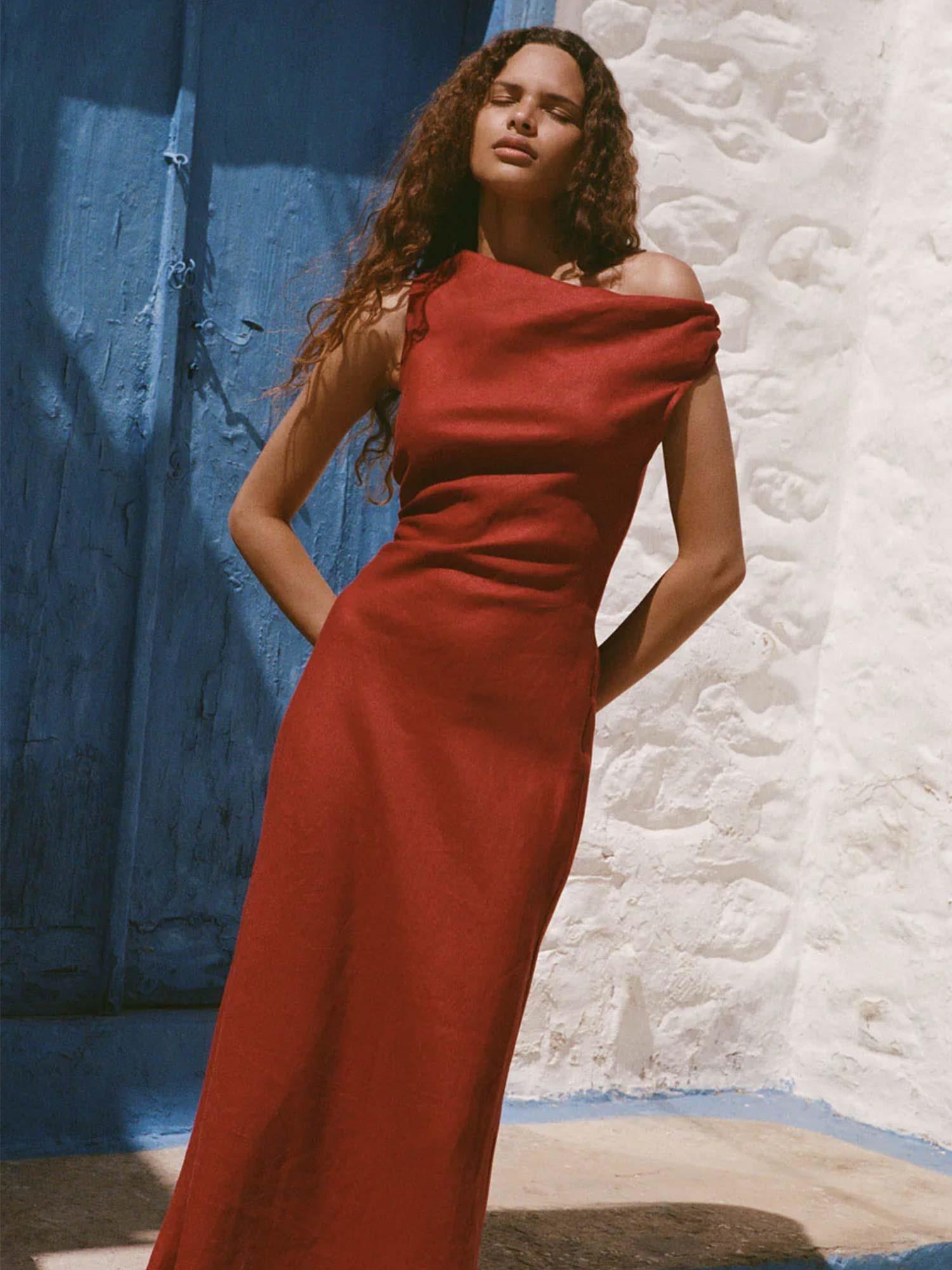 Suis Midi Dress - Deep Red