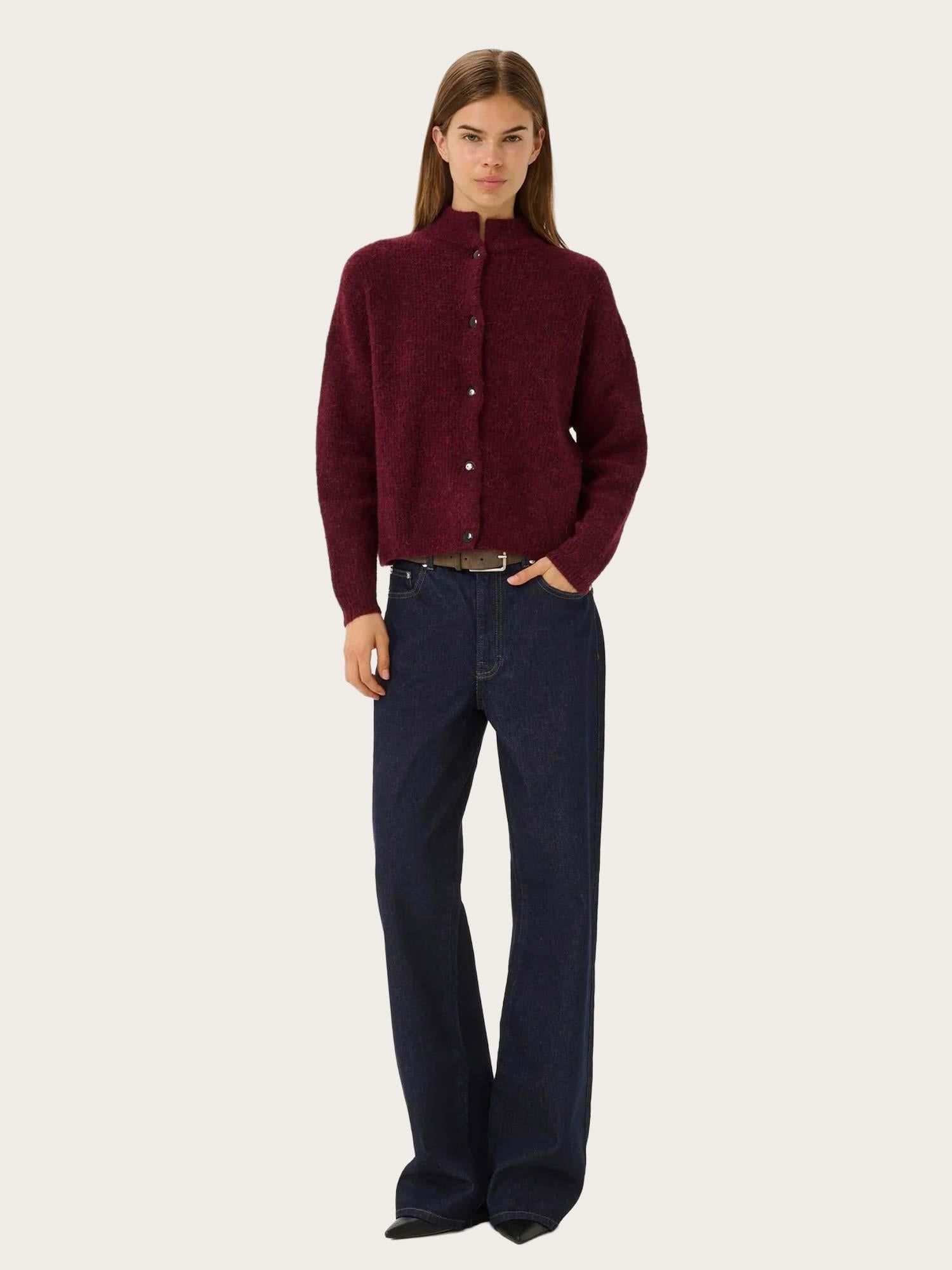 Alpha Short Cardigan - Blood Red Mélange