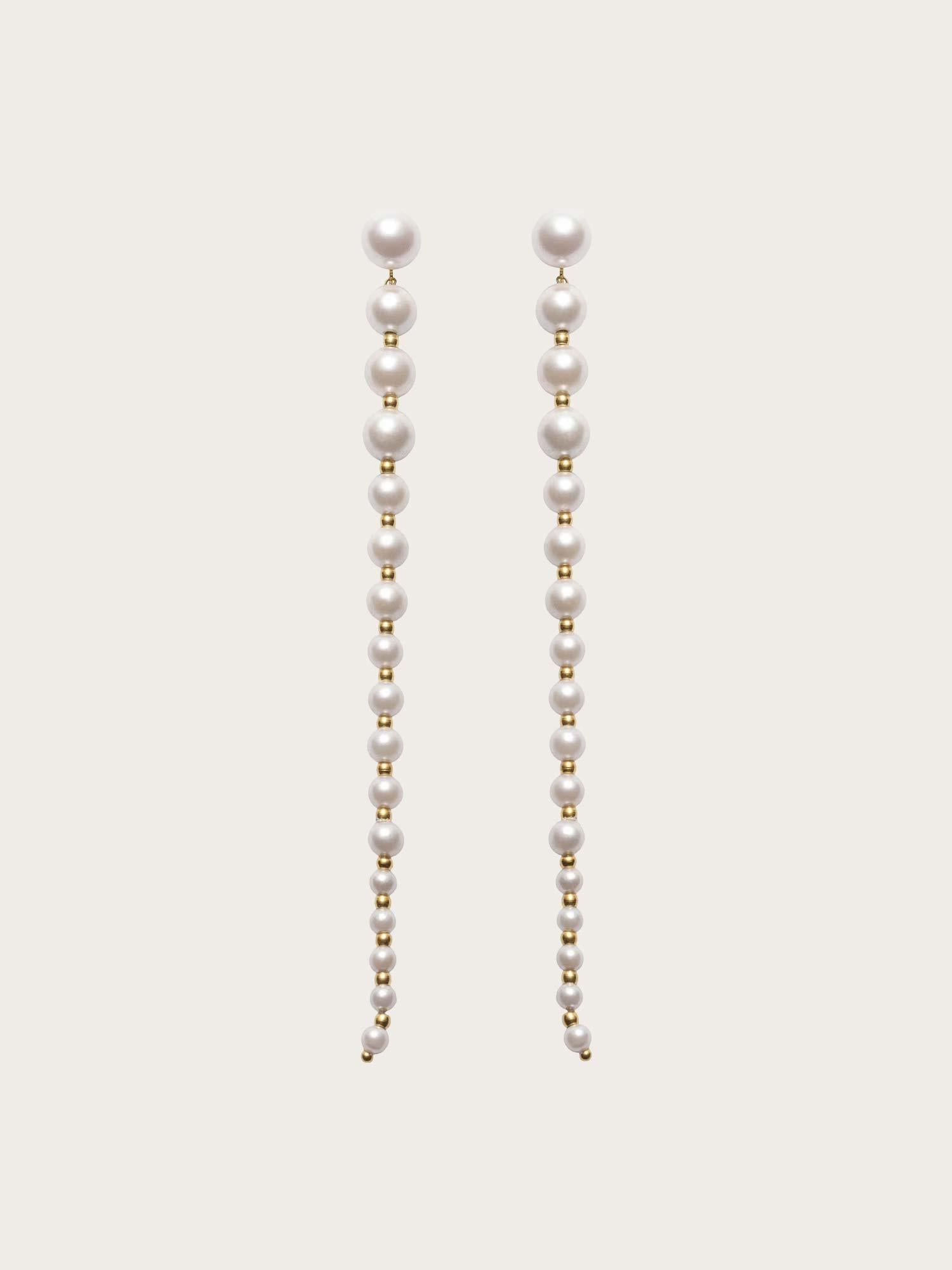The Long Pearl Earring - Cream