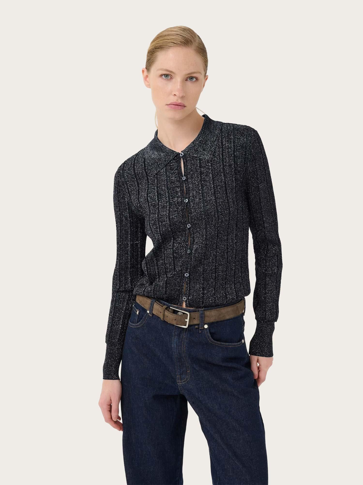 Mabel Cardigan - Black with Lurex