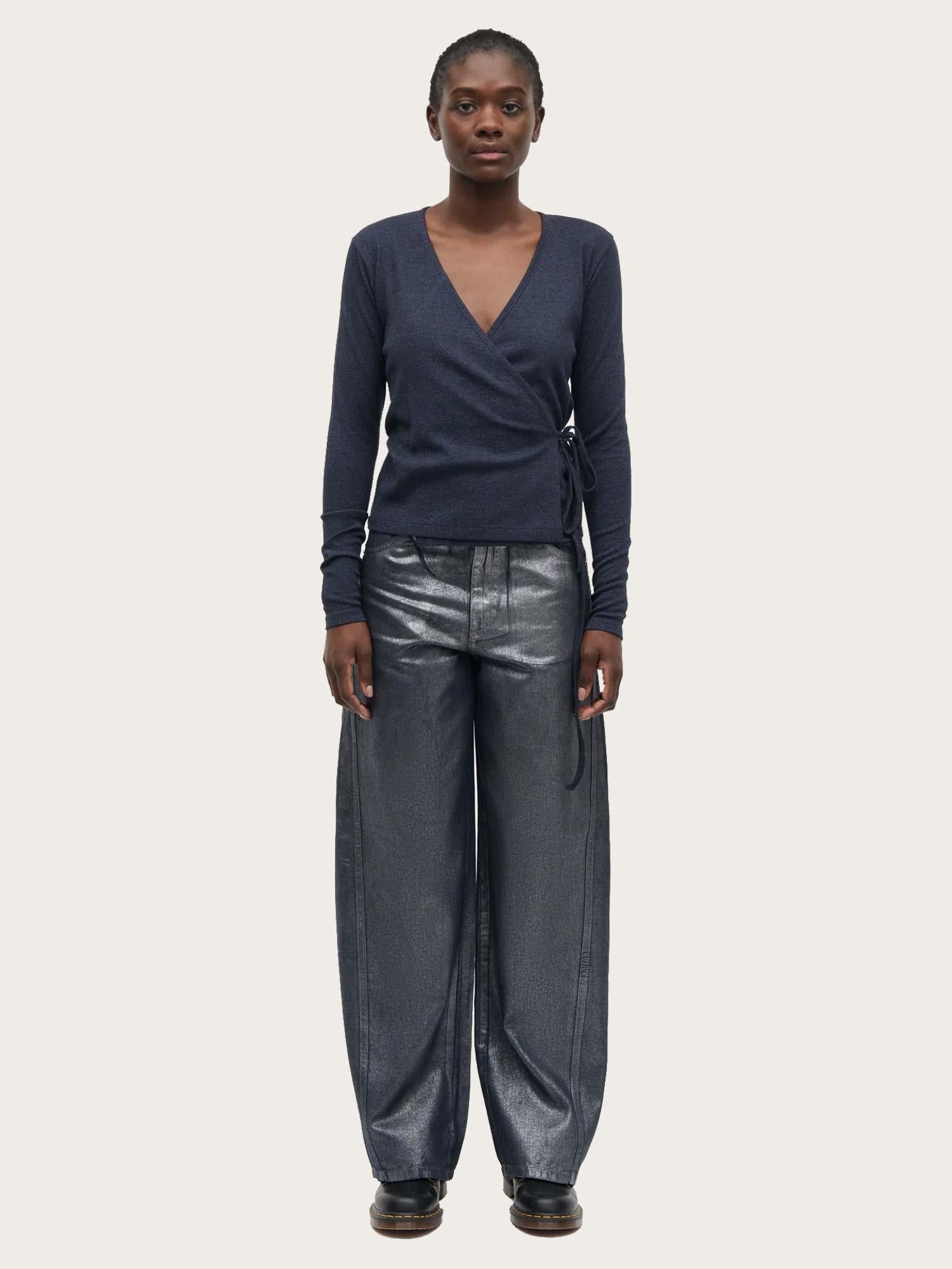 Metallic Denim Christgel Jeans - Vintage Blue/Gun Metal