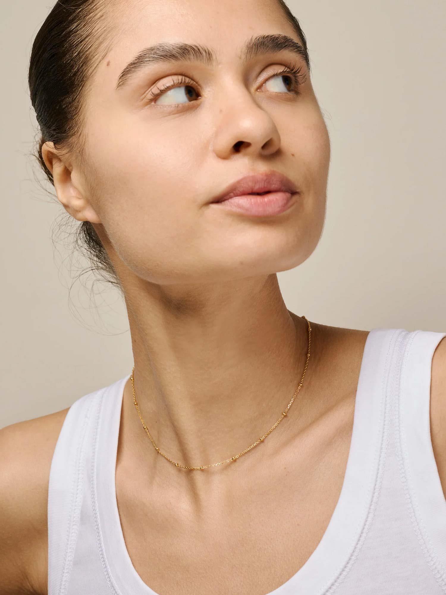 Necklace Beaded Chain - Gold