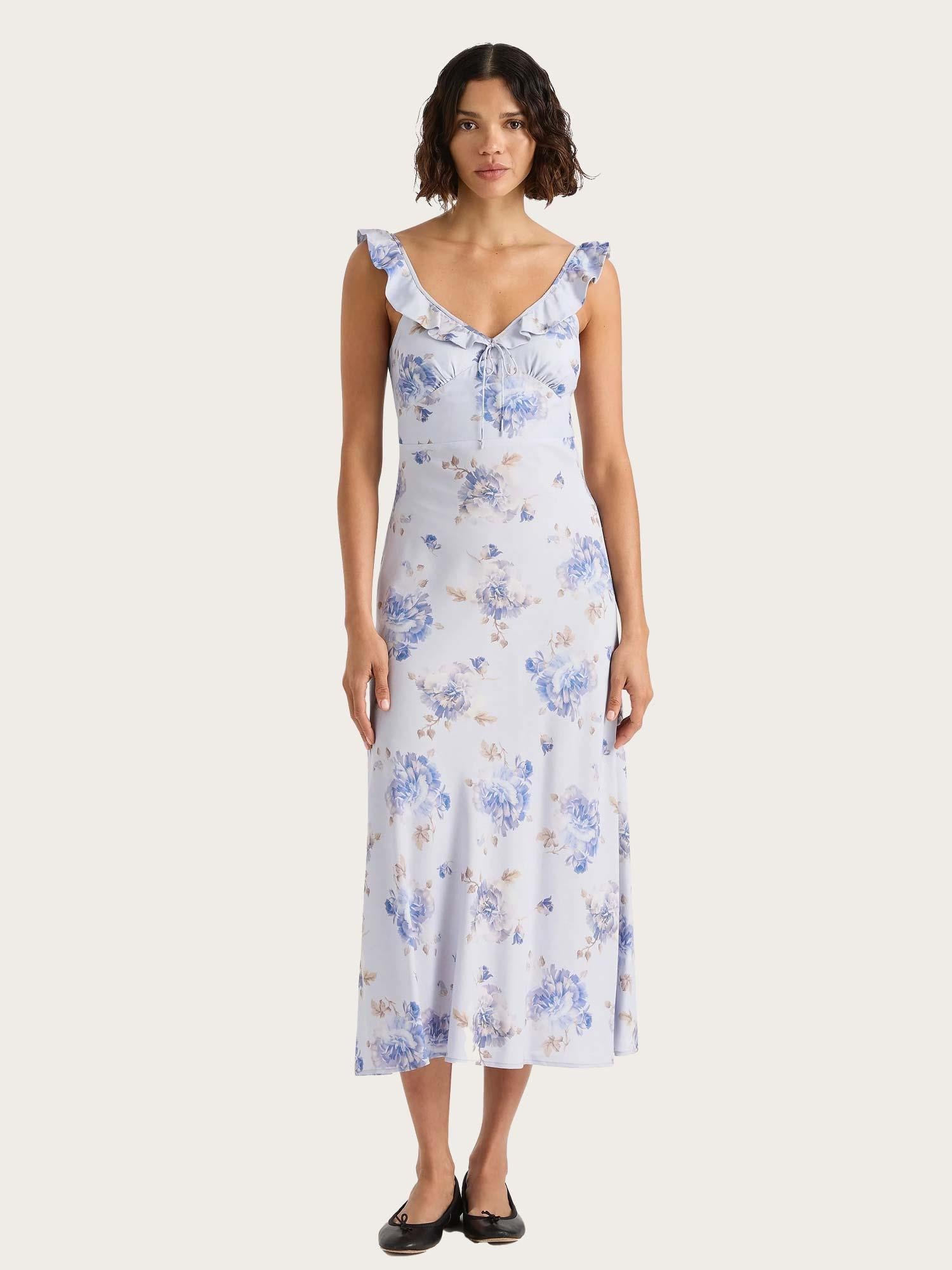 Yvonne Midi Dress - Leona Floral Lilac