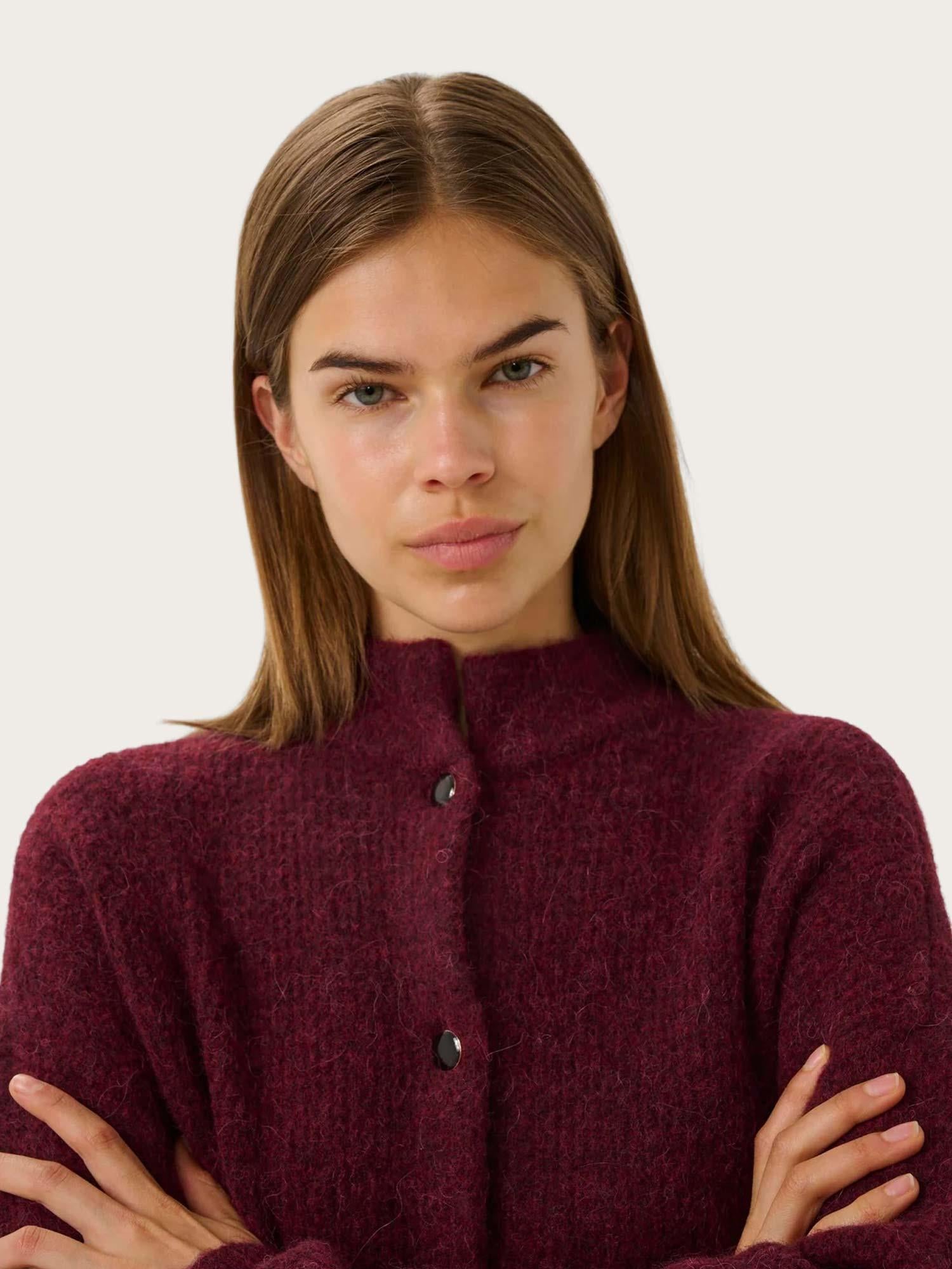 Alpha Short Cardigan - Blood Red Mélange