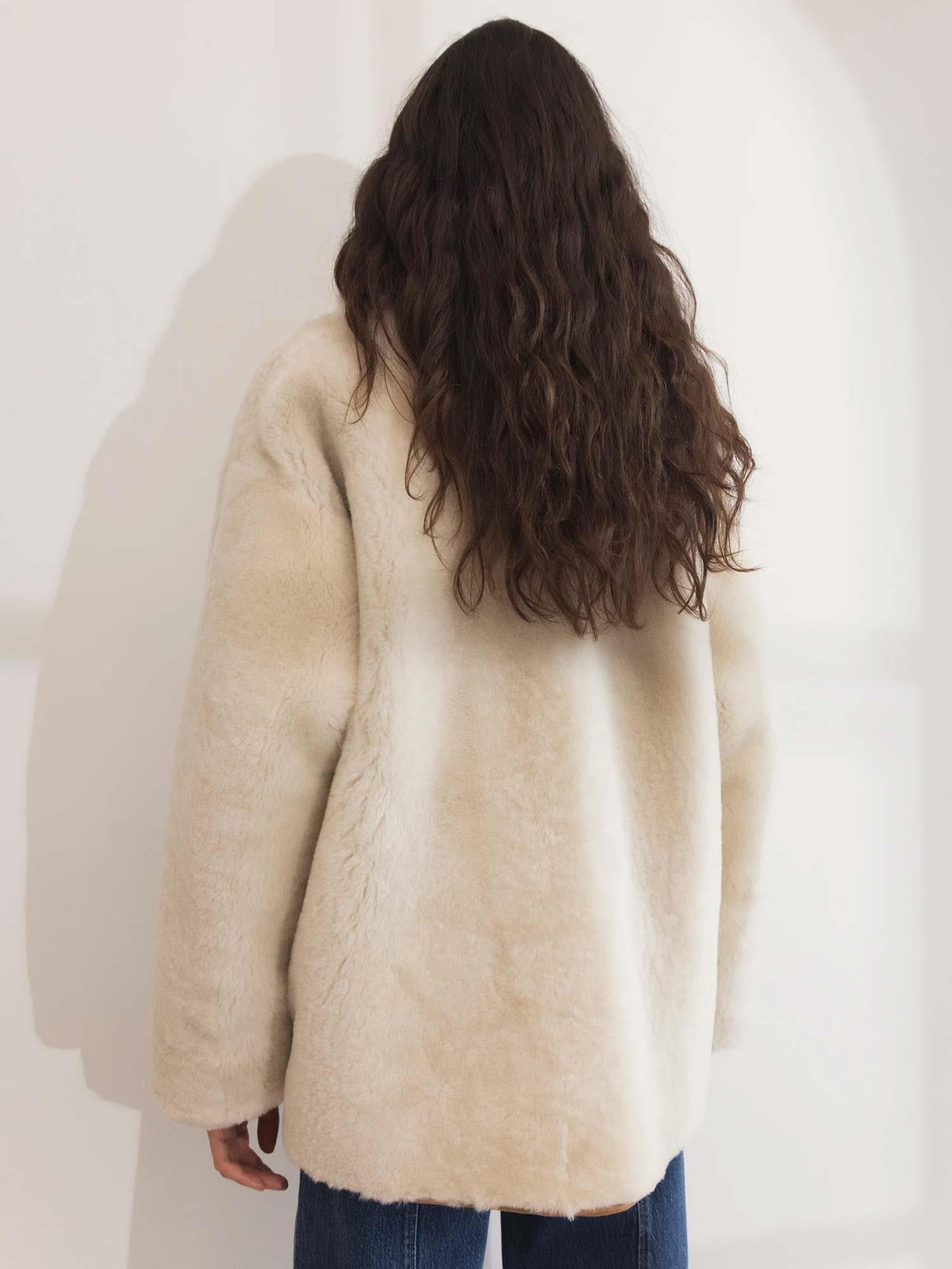 Luna Shearling Jacket - Camel Suede
