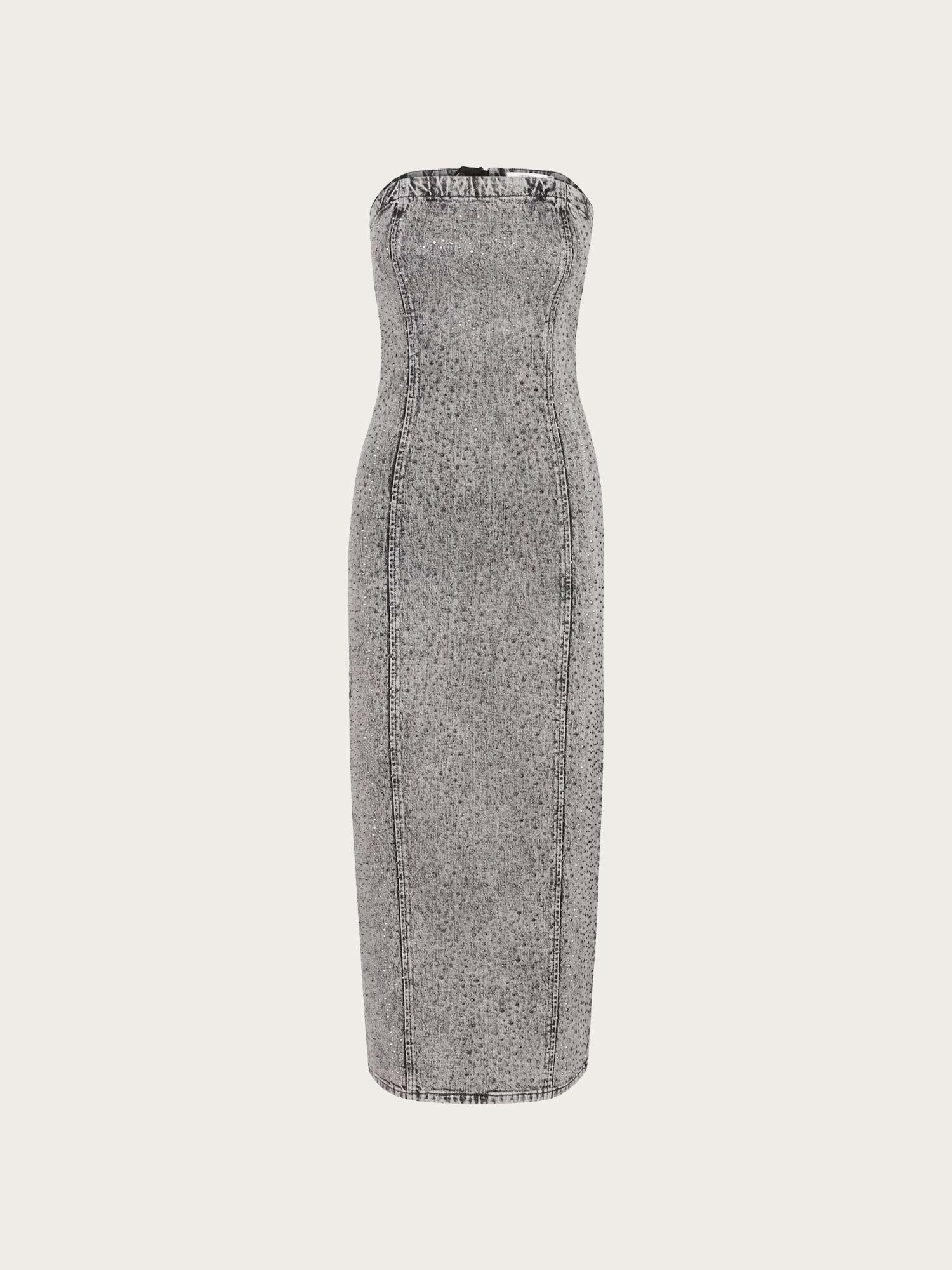 Zauma ss Long Dress - Vintage Grey Wash