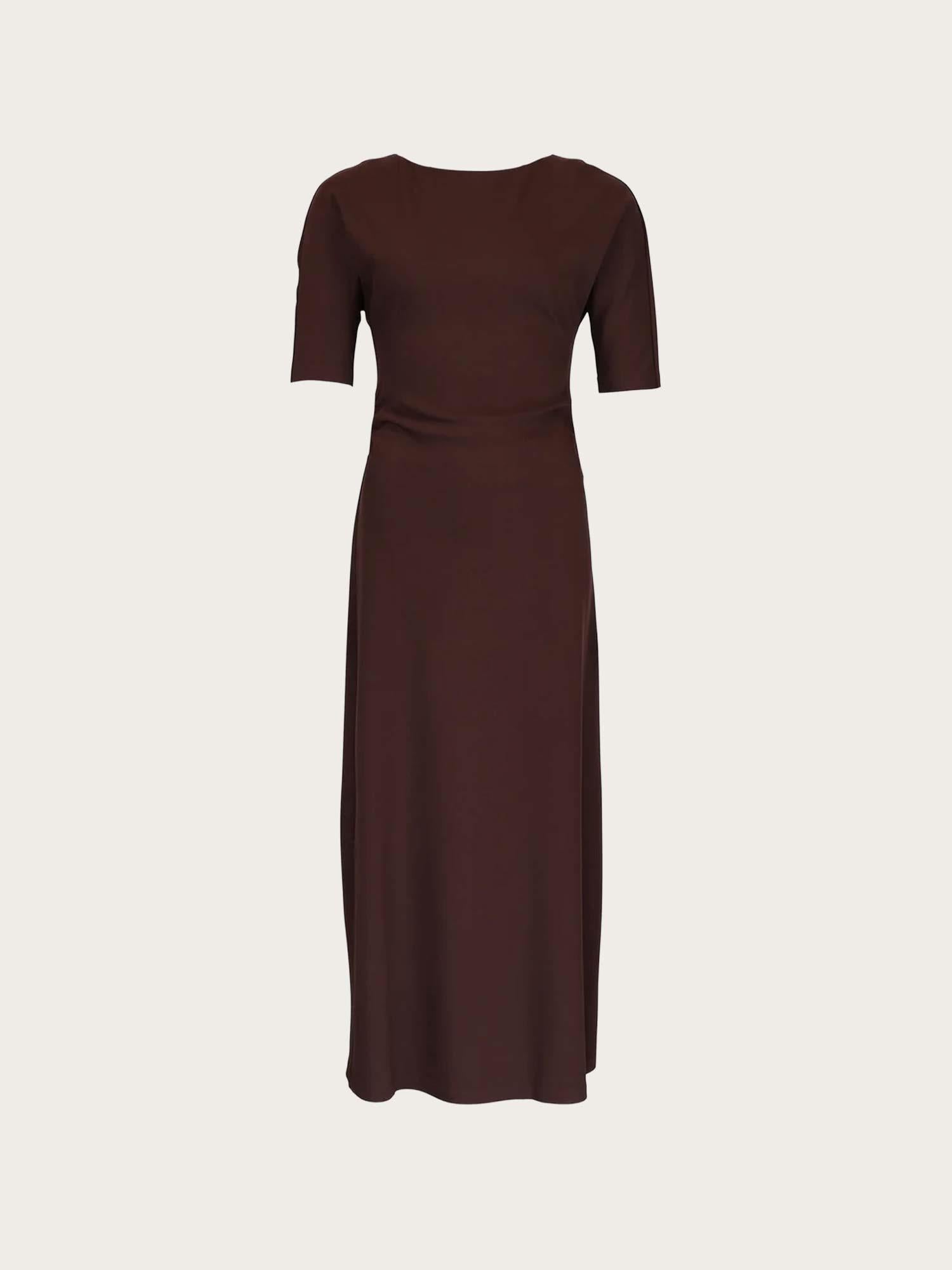 Jersey Fitted Dress - Brown