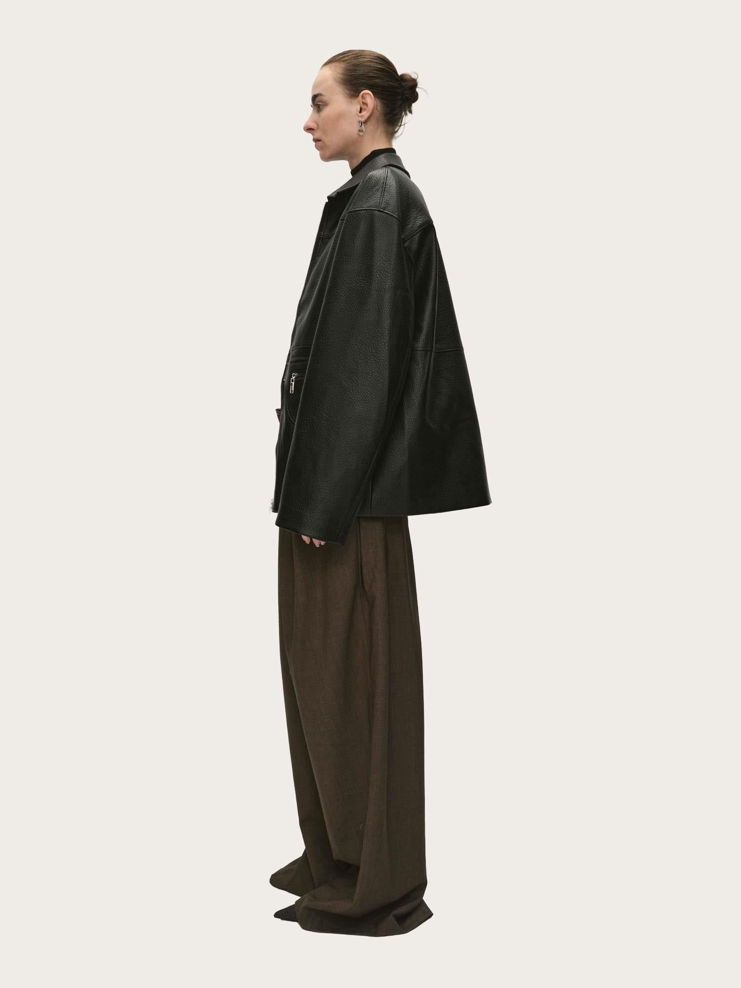 Cosmo Midi Leather Jacket - Black