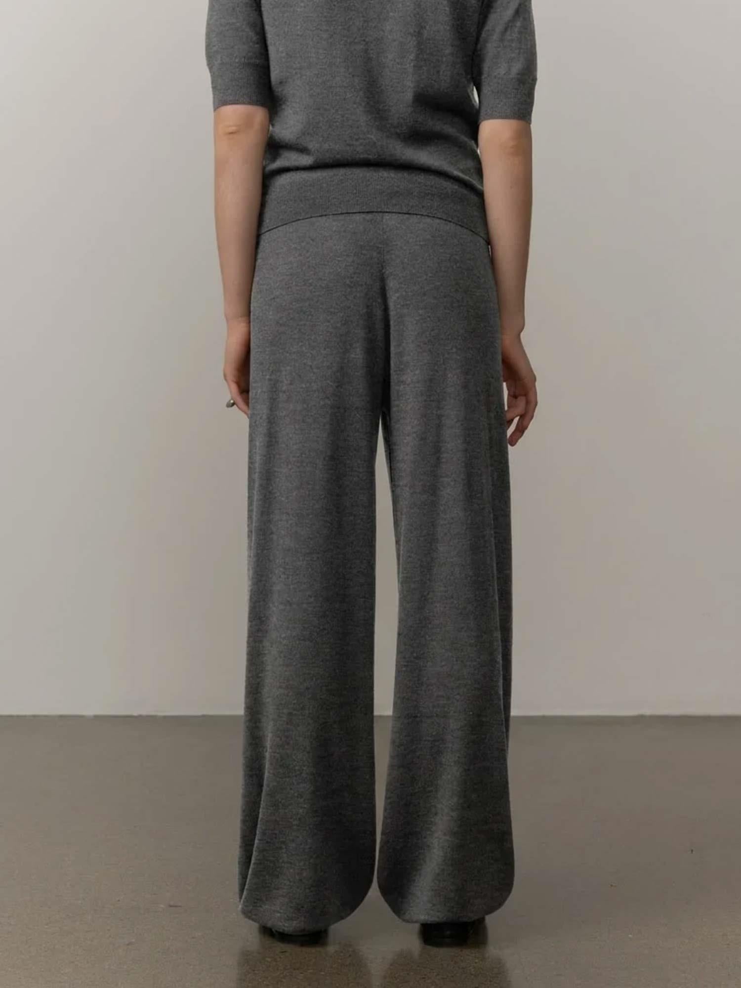 Clark Knit Mid Waist Pants - Dark Grey