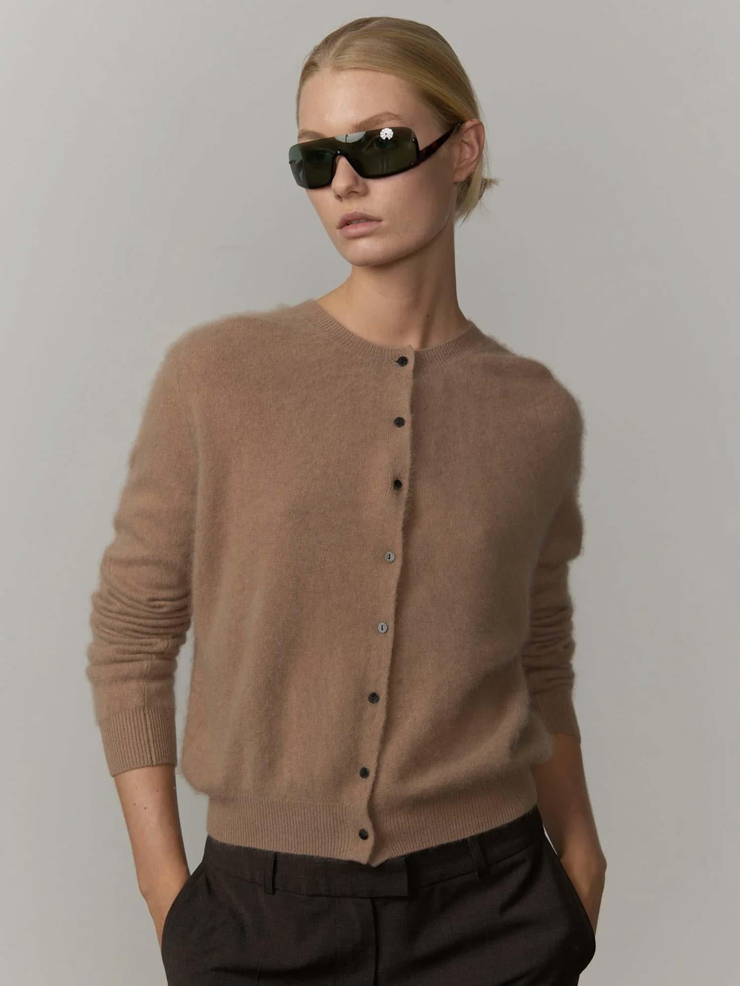 Roselle Knit Cardigan - Croissant