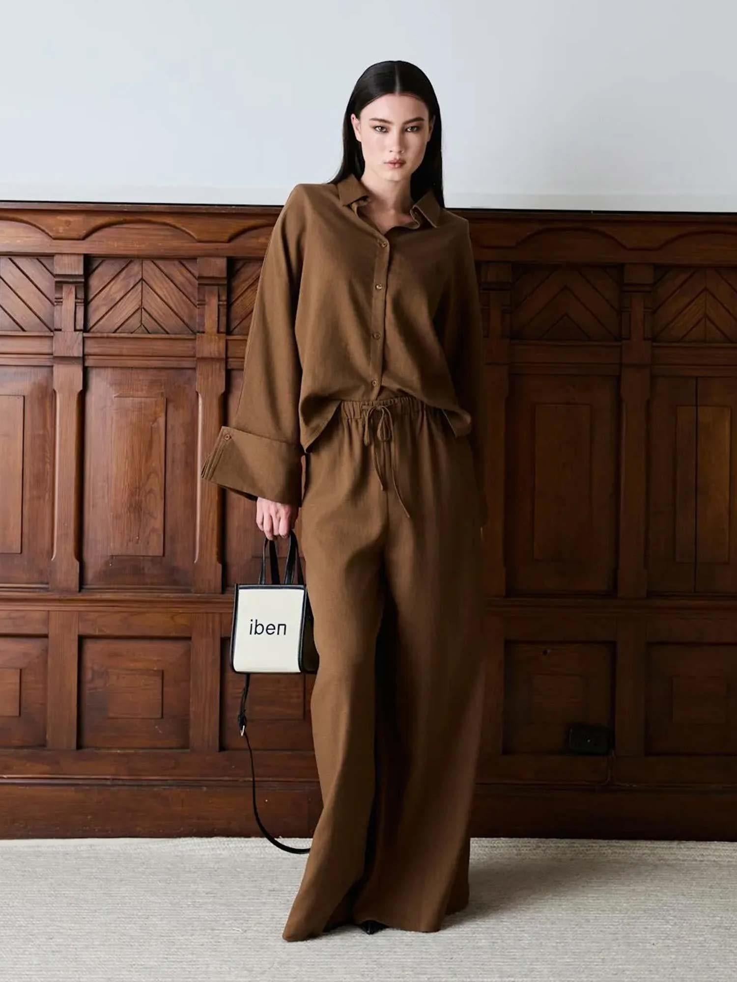 Tide Linen Pants - Chestnut Brown