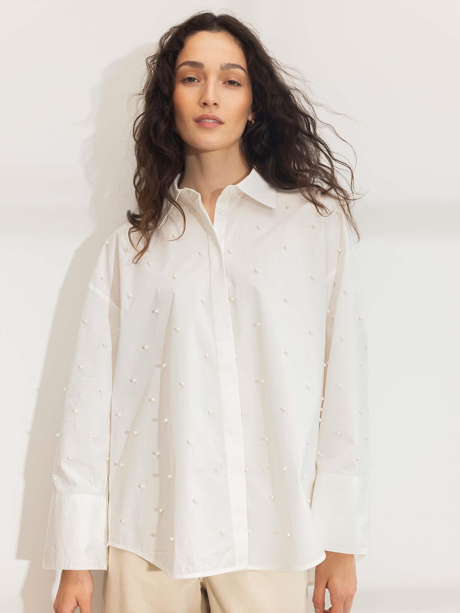 Nell Pearl Shirt - White