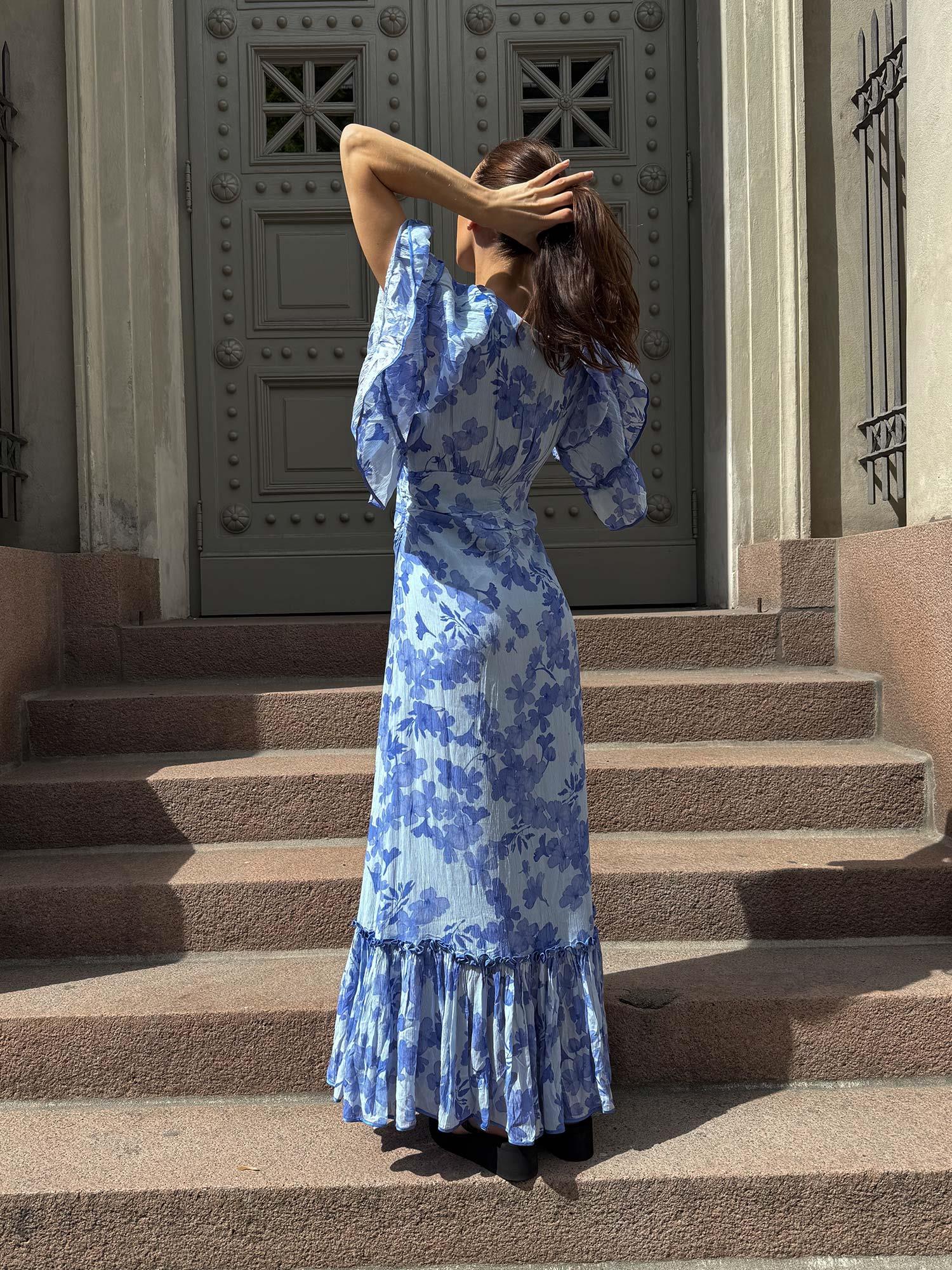 Chiffon Gown - Skye Blue