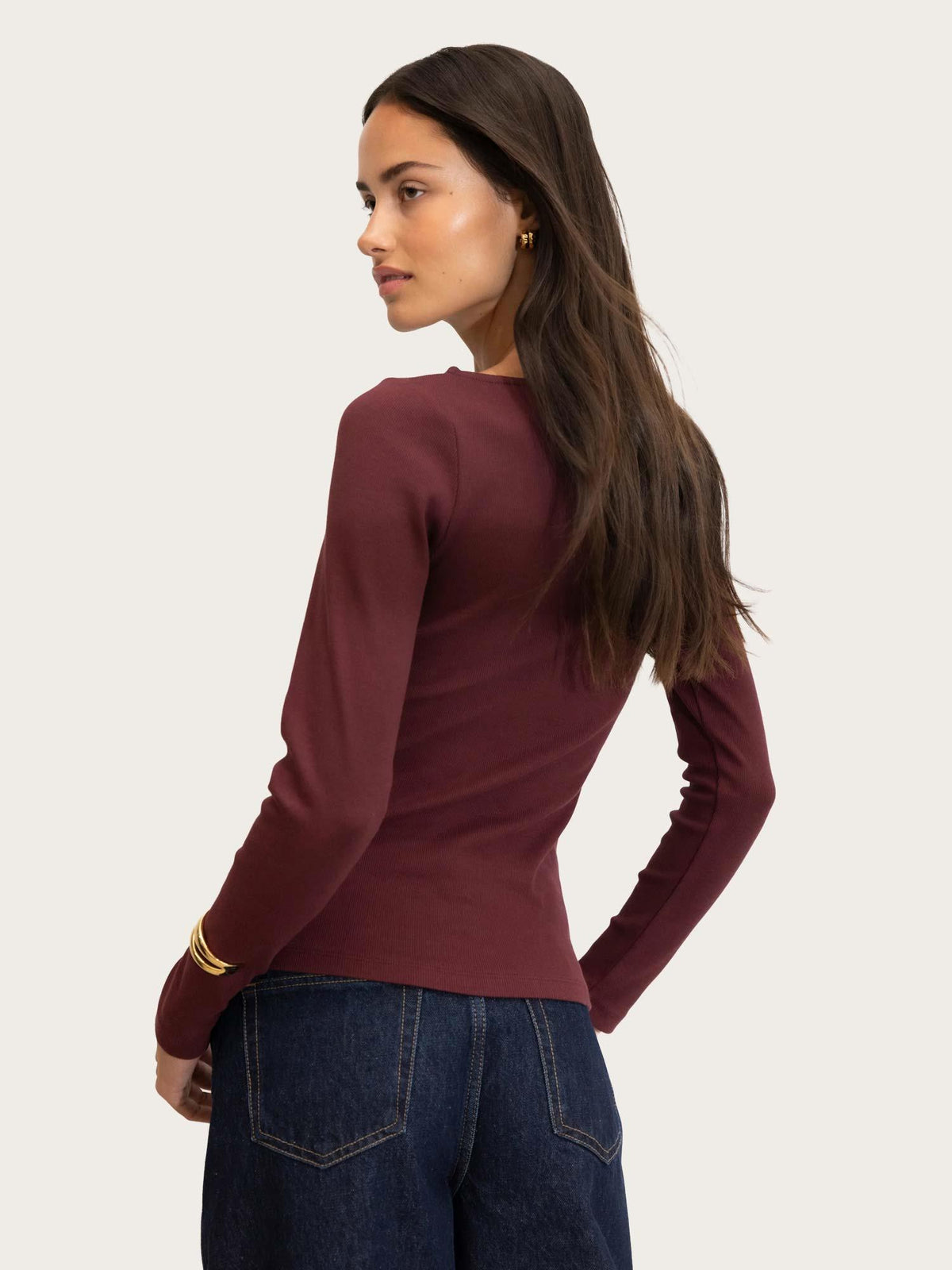 Petronella Rib Boatneck - Deep Plum