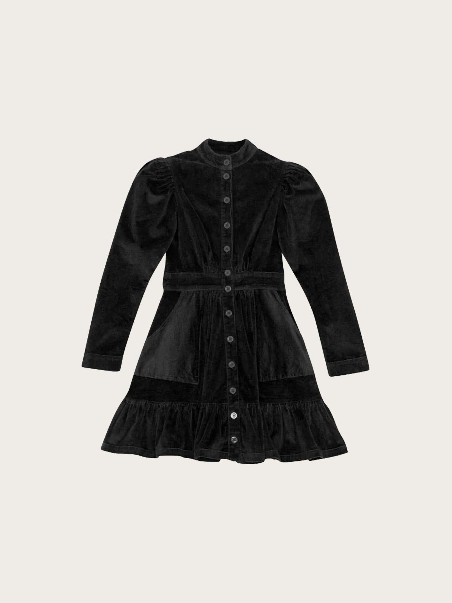 Corduroy Mini Dress - Black