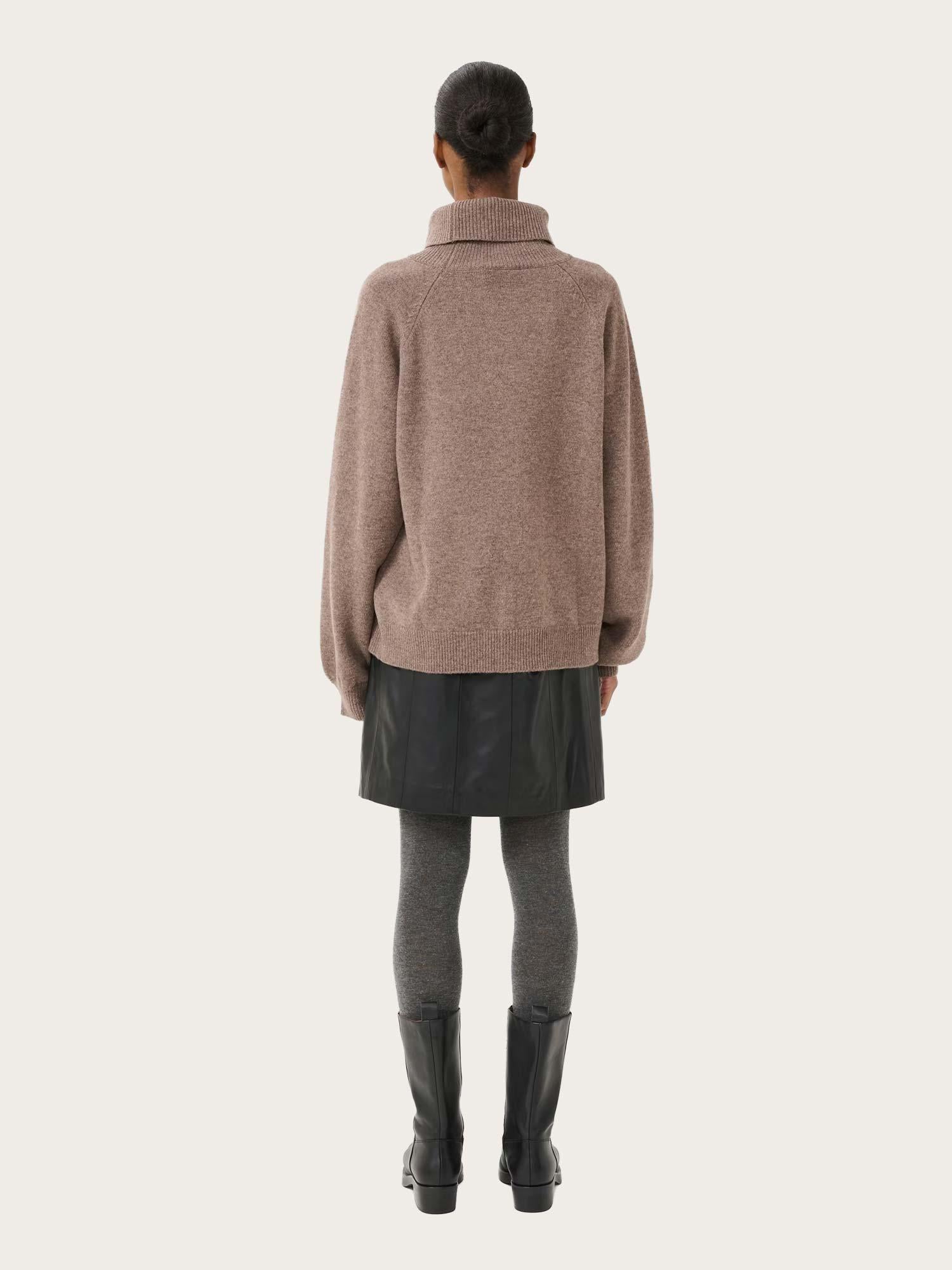 Manzi Wool Rollneck - Chestnut Melange